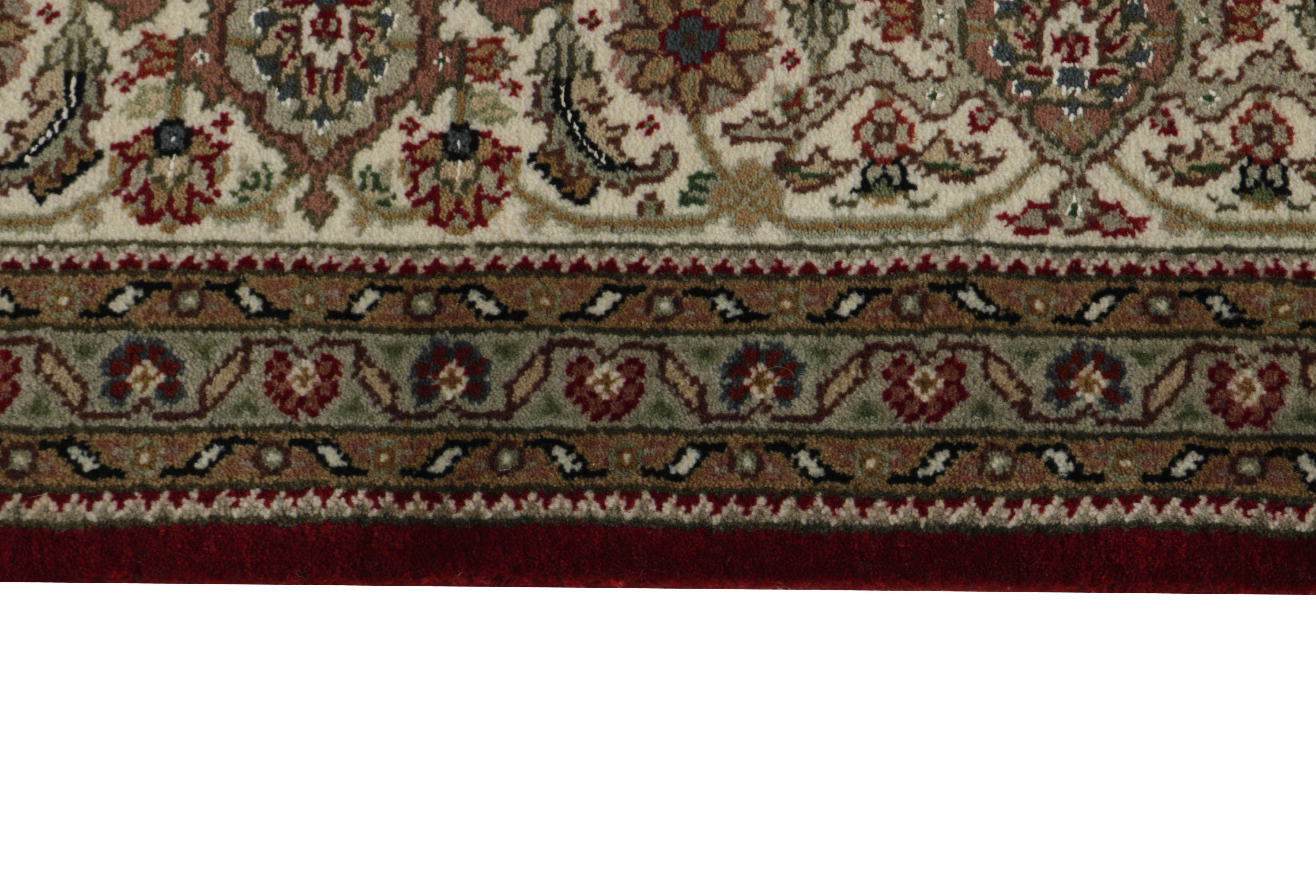 Authentic Oriental rug with traditional geometric and floral design in grey