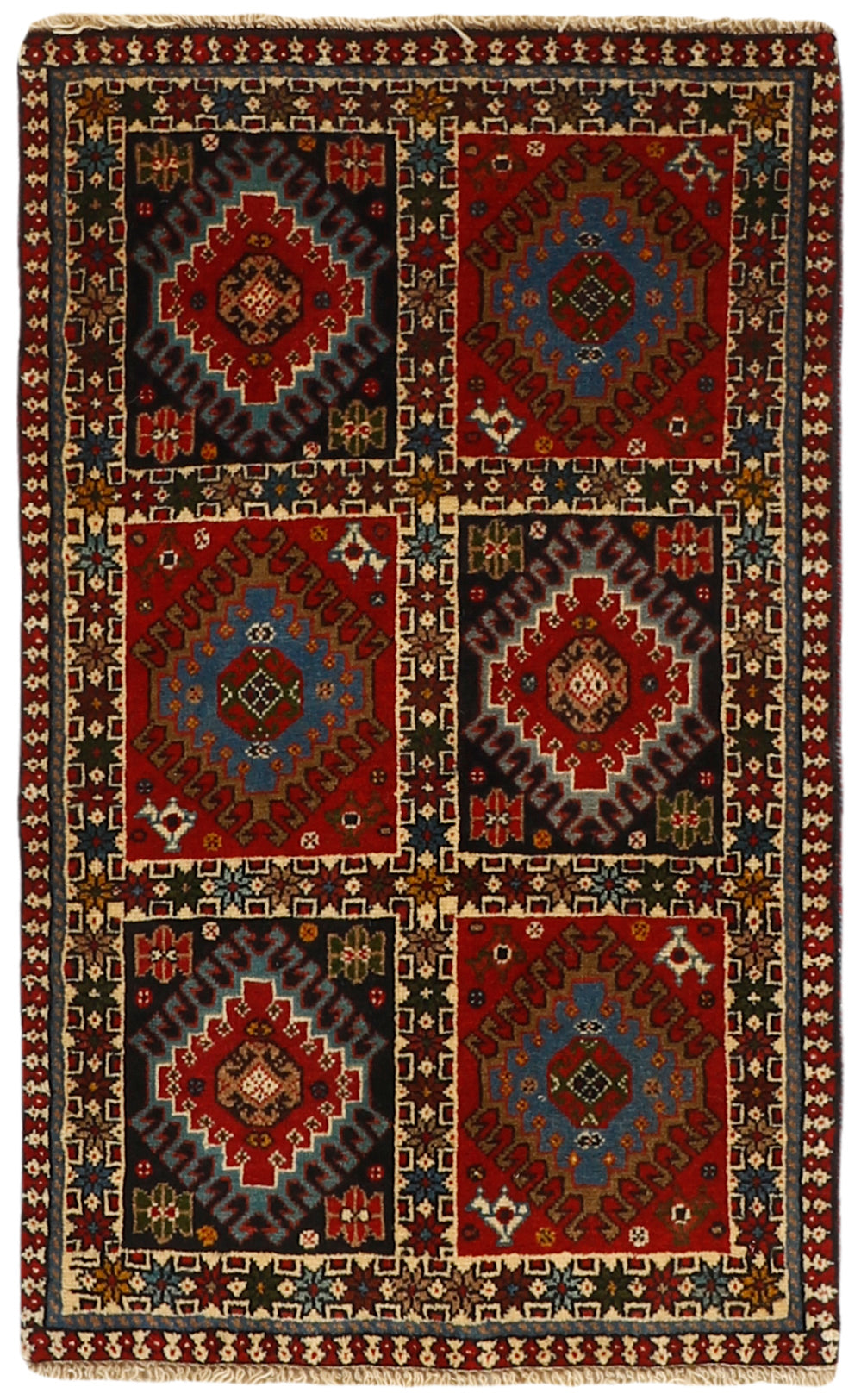 multicolour Authentic persian rug with a traditional design