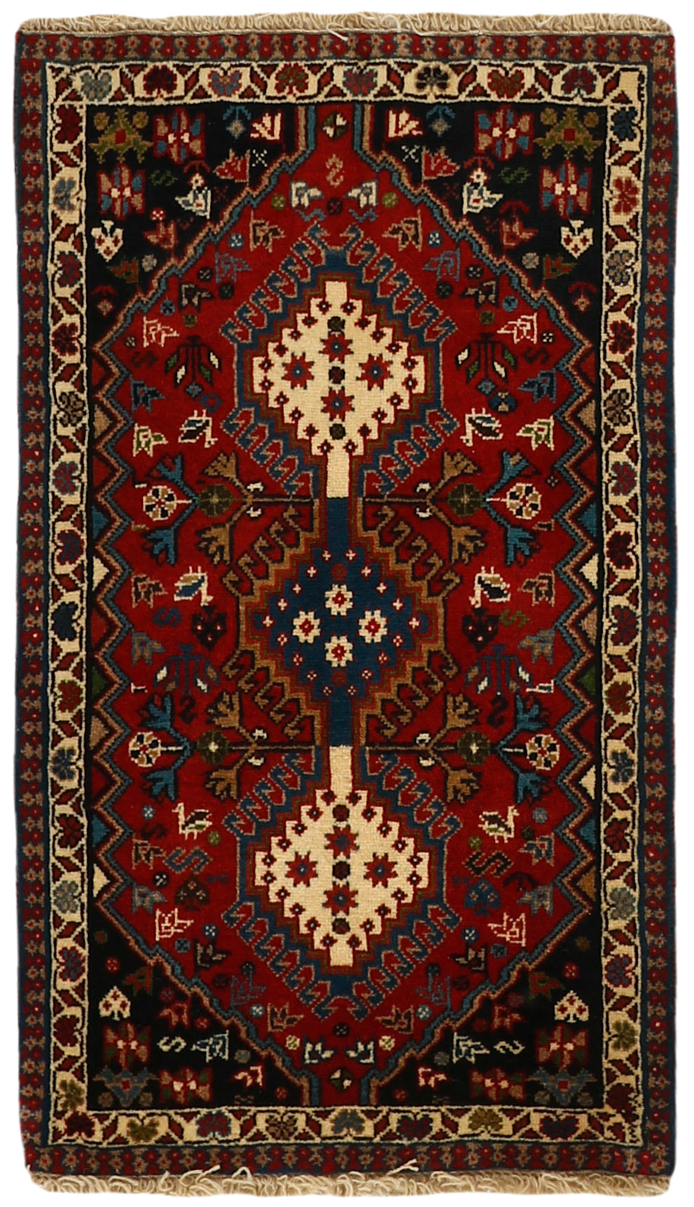 multicolour Authentic persian rug with a traditional design