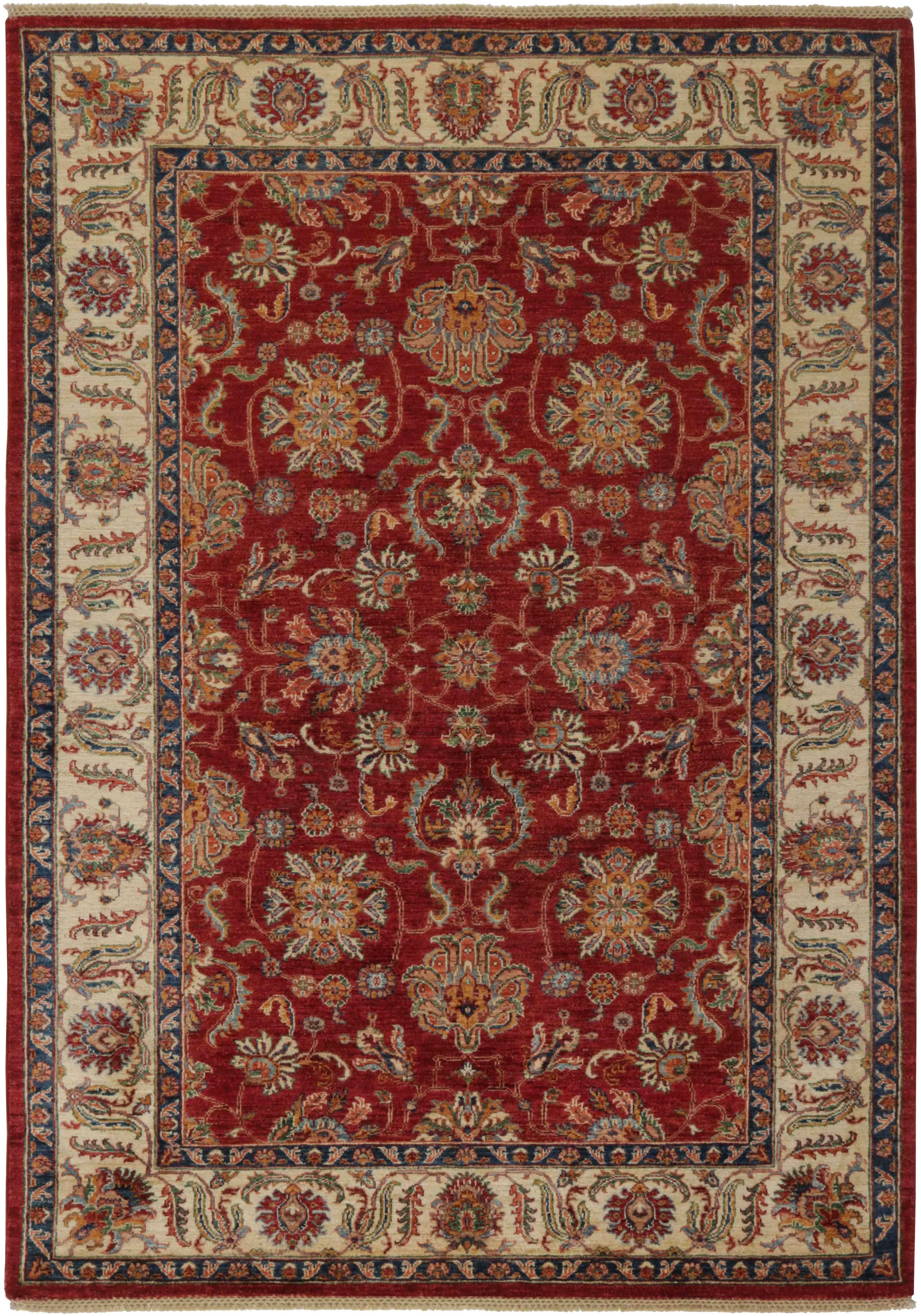 oriental rug with red floral pattern