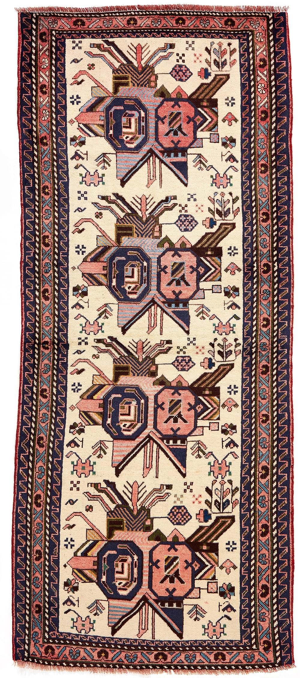 red authentic persian runner with a traditional design