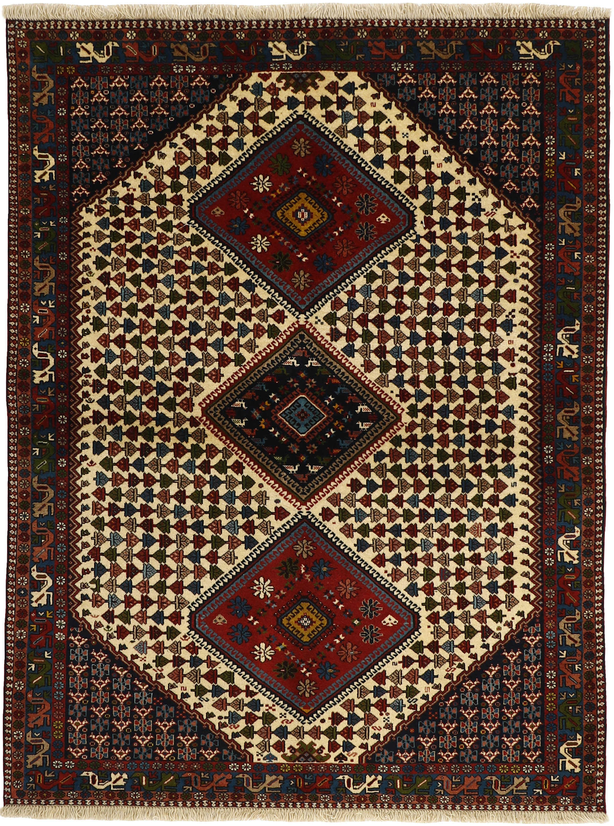 multicolour Authentic persian rug with a traditional design