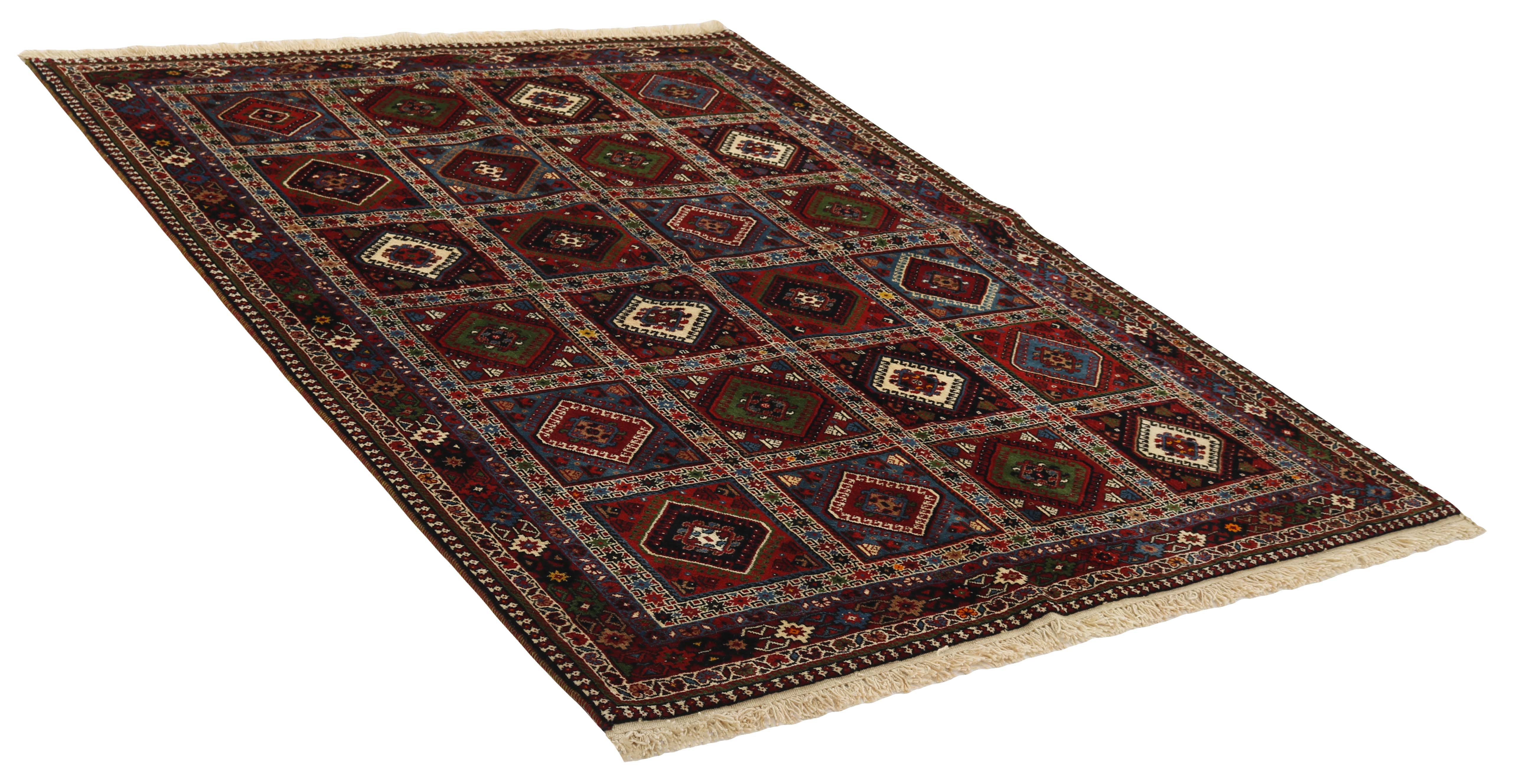 red Authentic persian rug with a traditional design