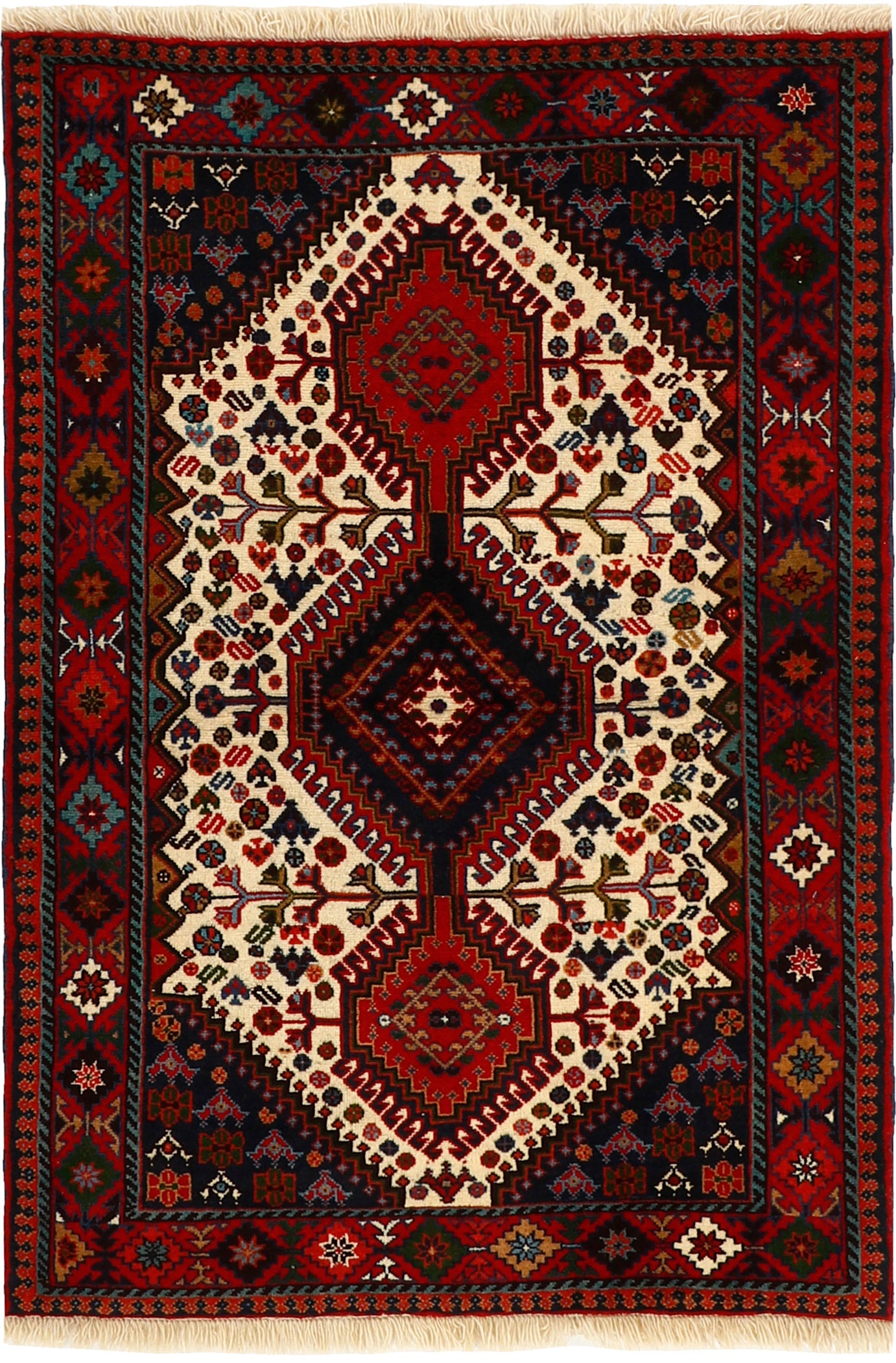 multicolour Authentic persian rug with a traditional design