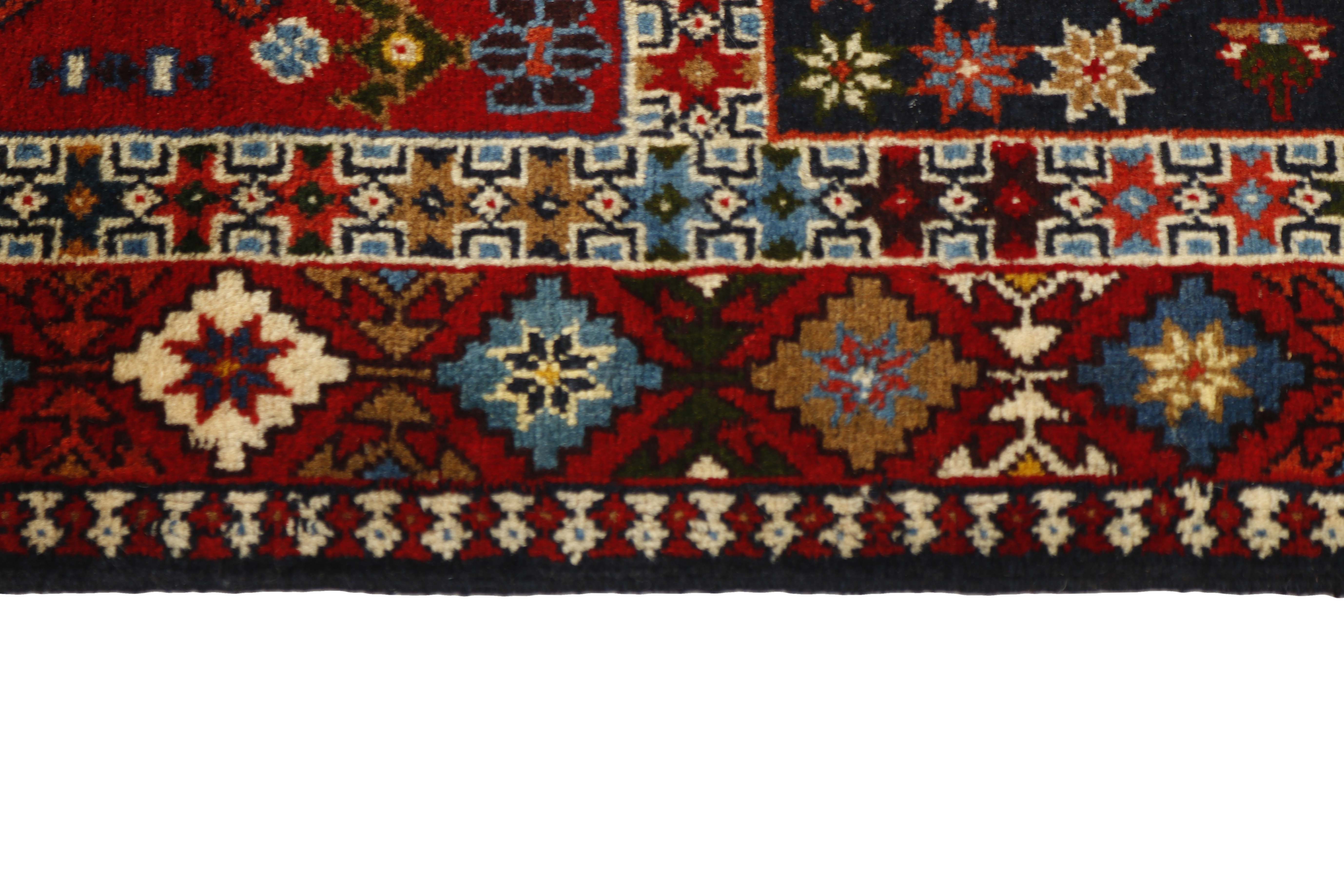 red Authentic persian rug with a traditional design