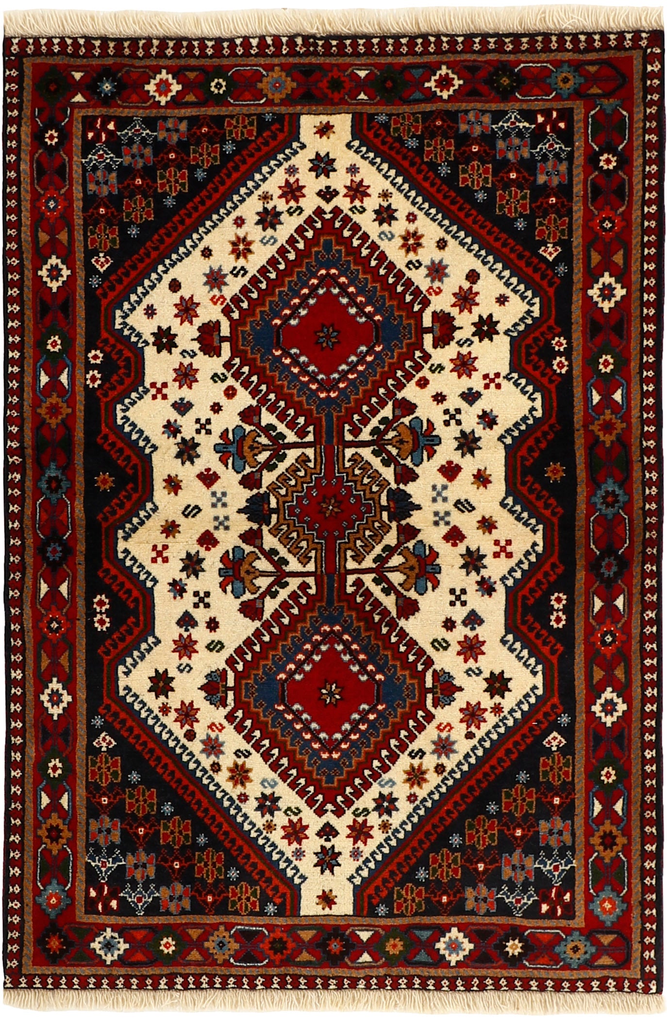 multicolour Authentic persian rug with a traditional design