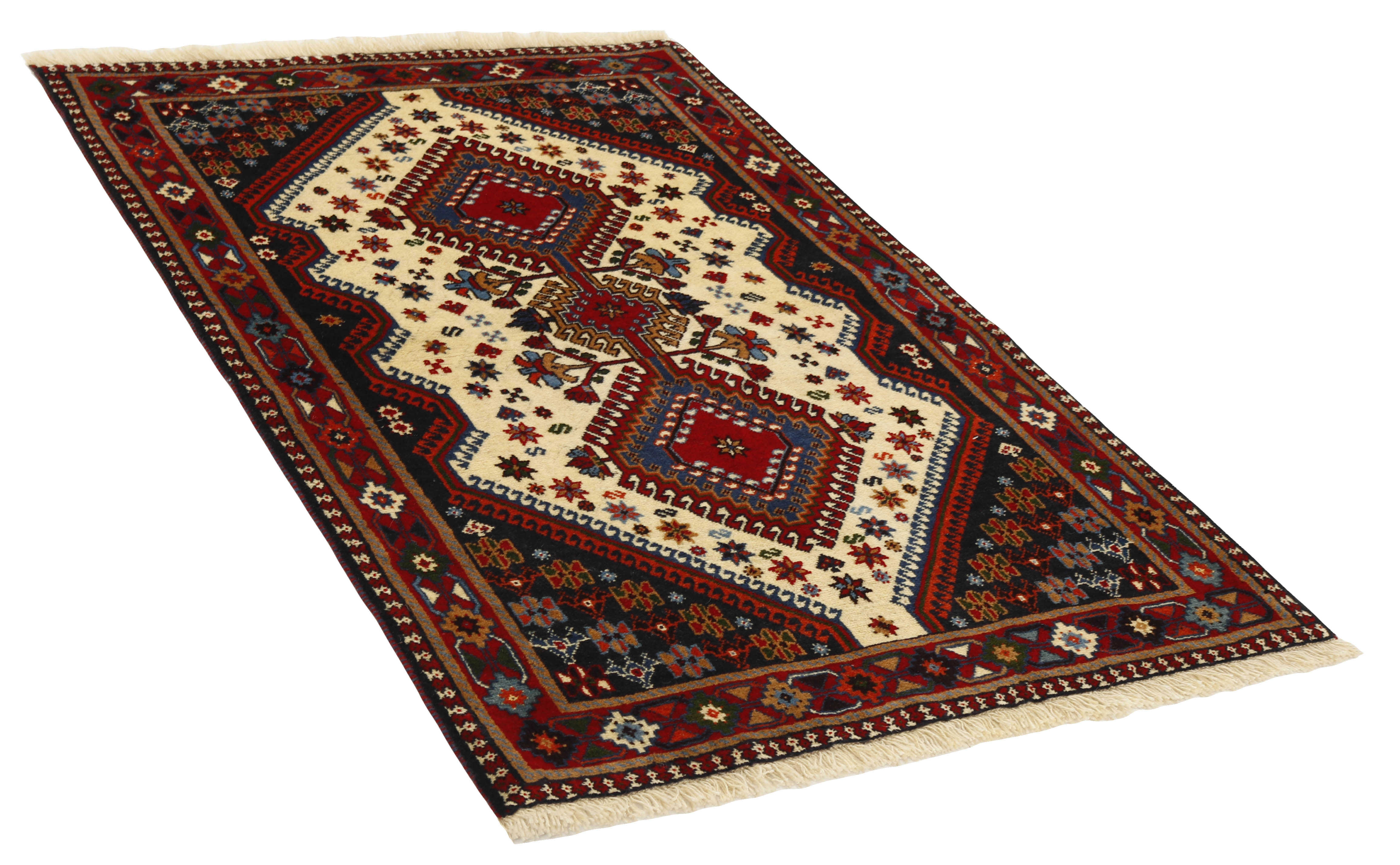 multicolour Authentic persian rug with a traditional design