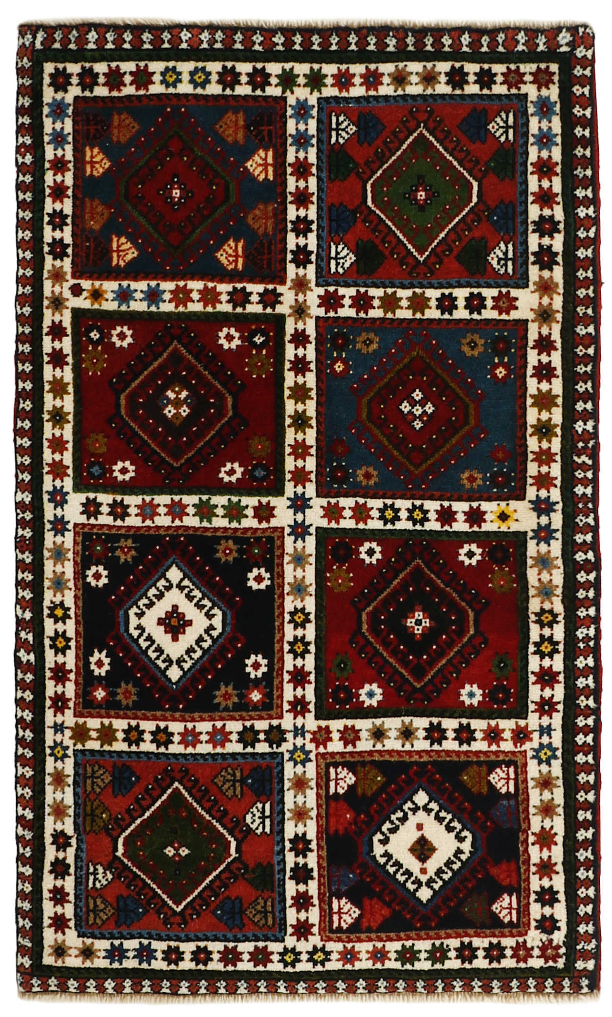 red authentic persian rug with a traditional design