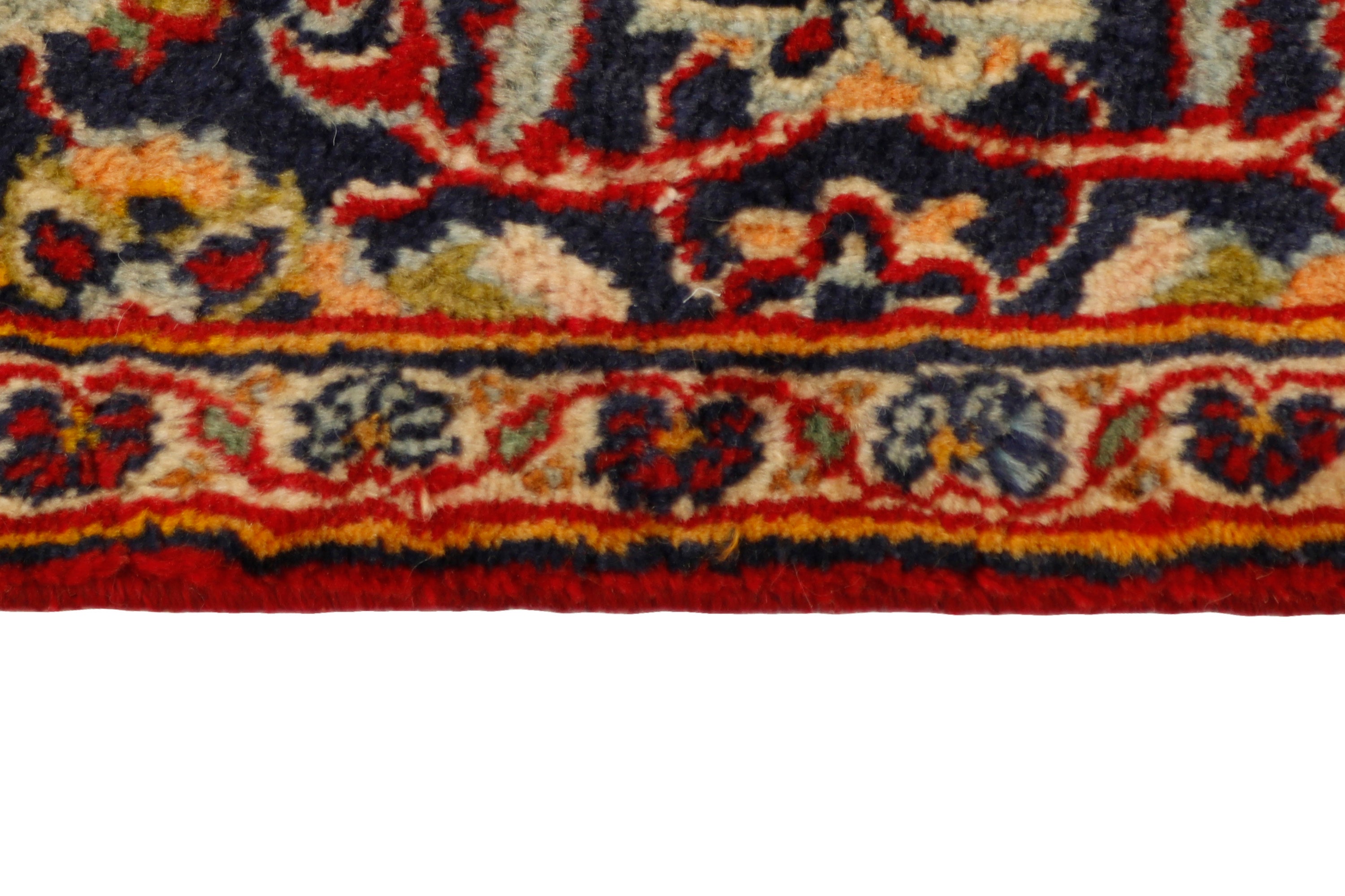 Authentic persian rug with traditional floral design in red