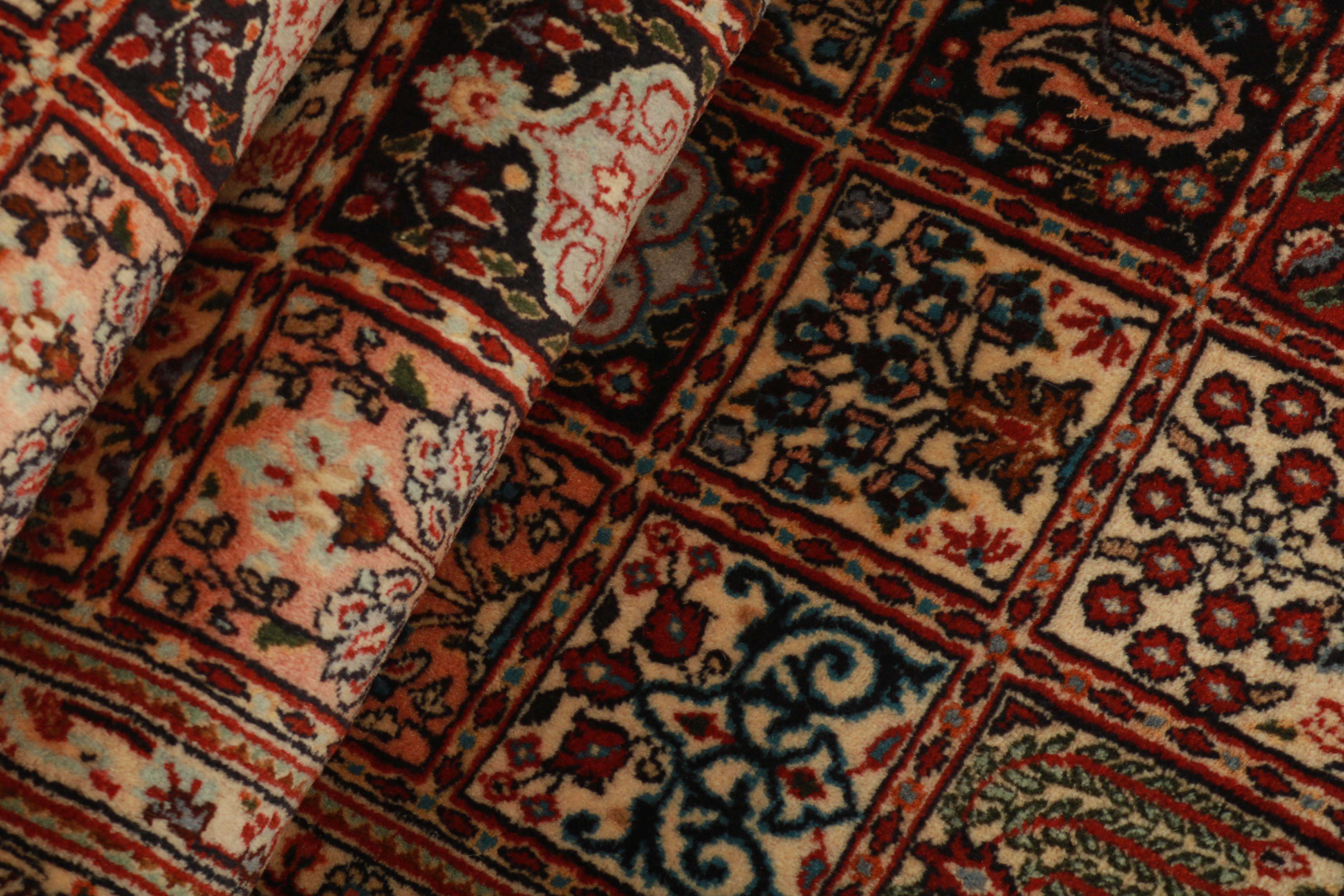 authentic persian runner with floral pattern in beige