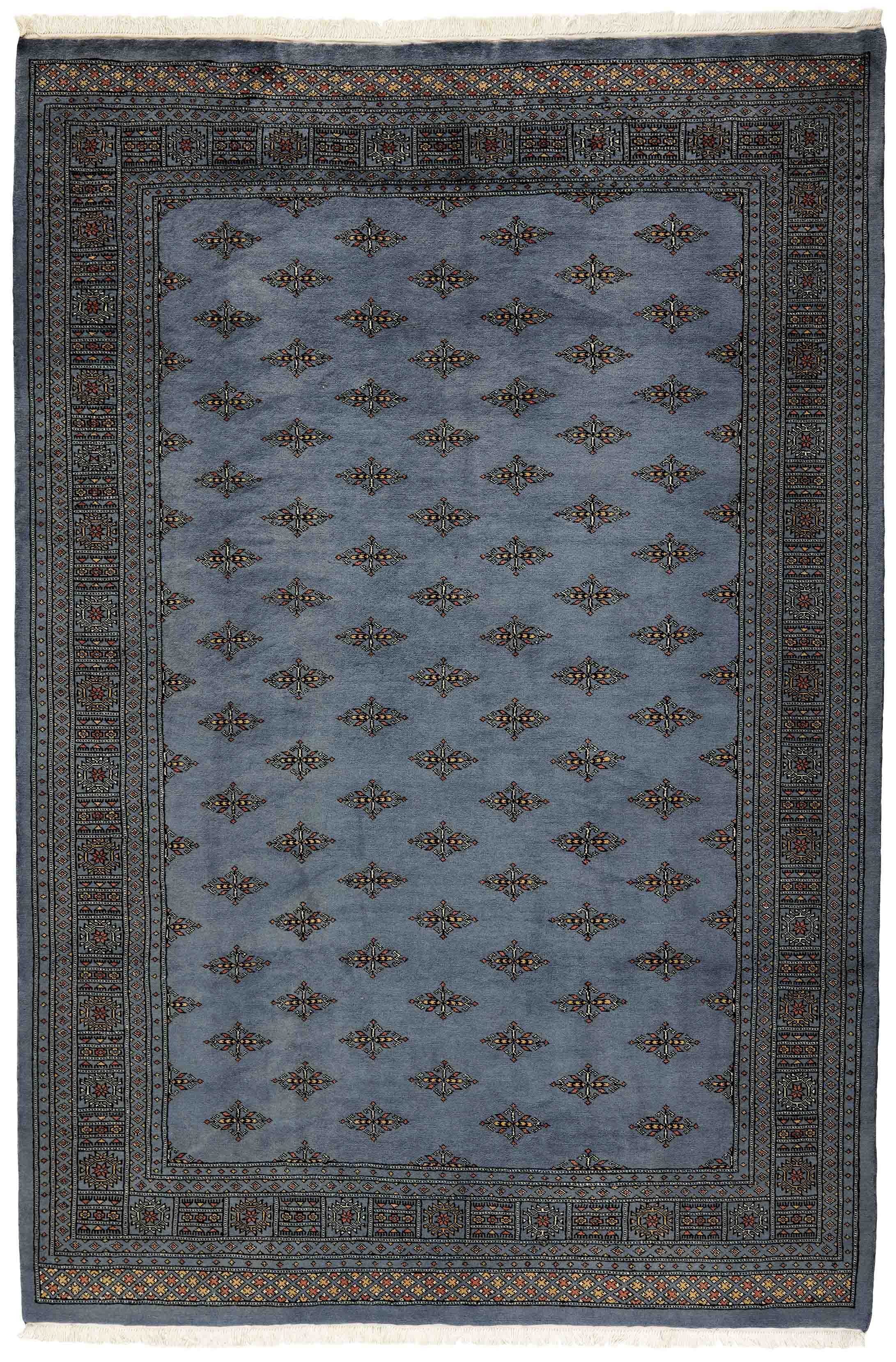 blue oriental rug with traditional pattern