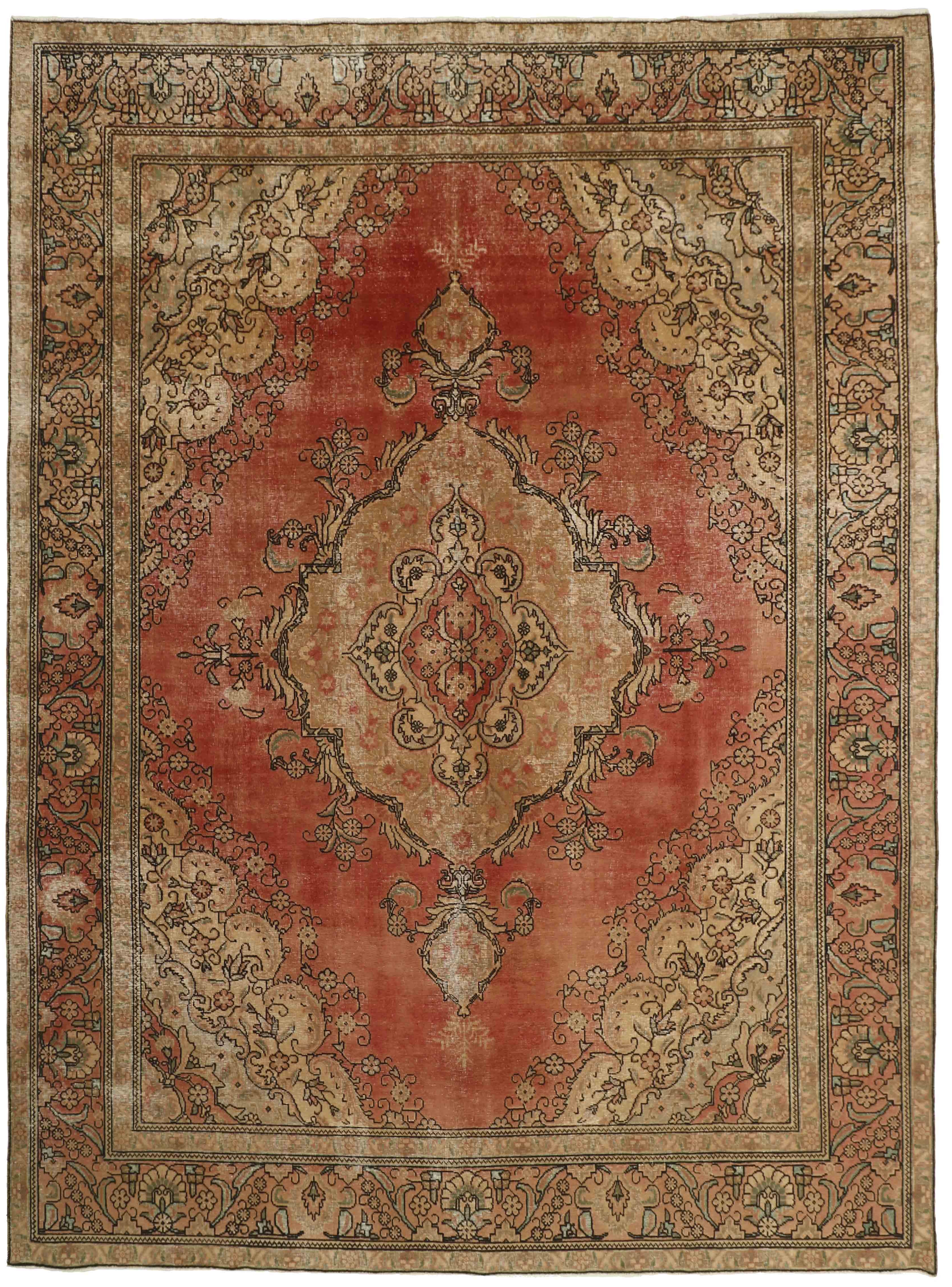 beige vintage persian rug
