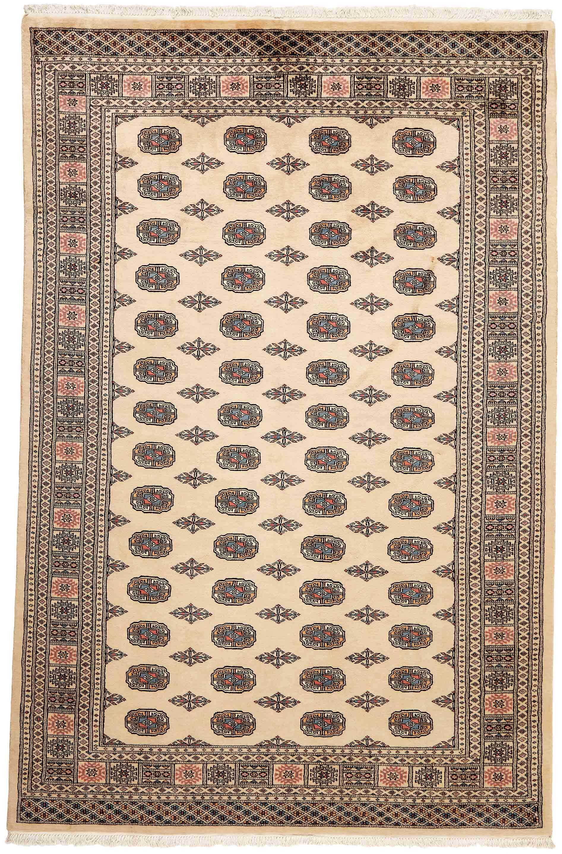 beige oriental rug with traditional pattern