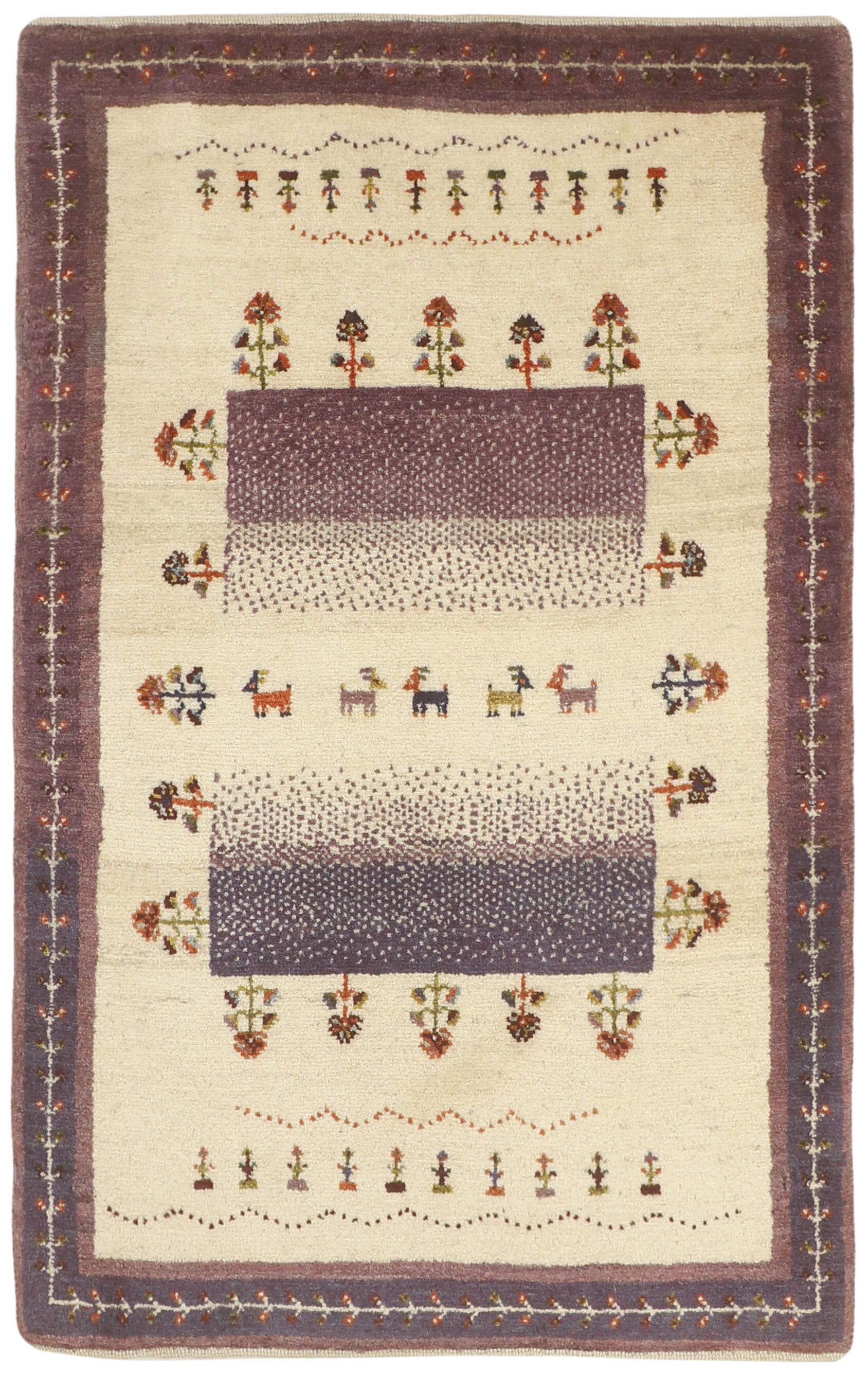 Authentic Oriental Gabbeh wool rug