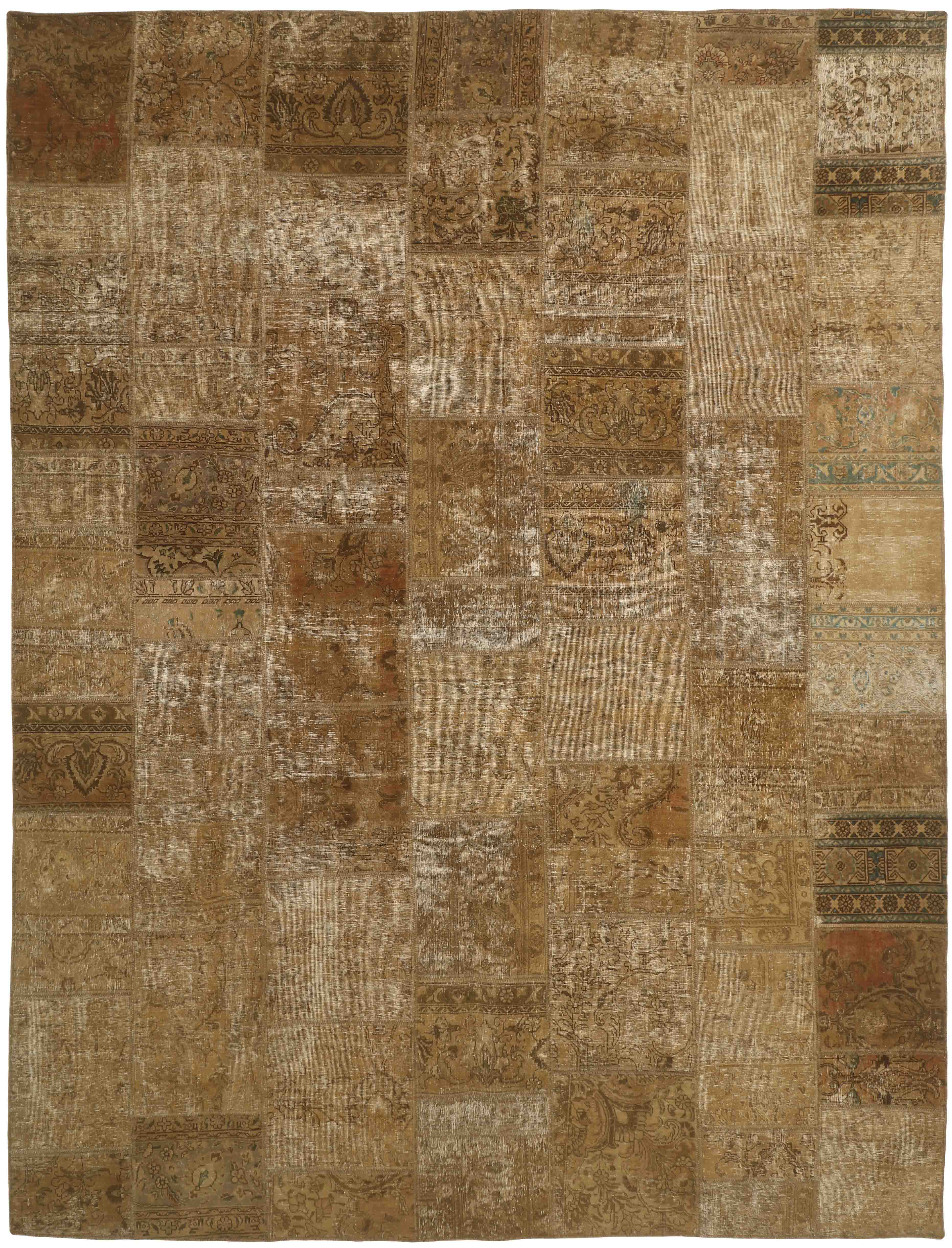 Authentic beige  patchwork persian rug