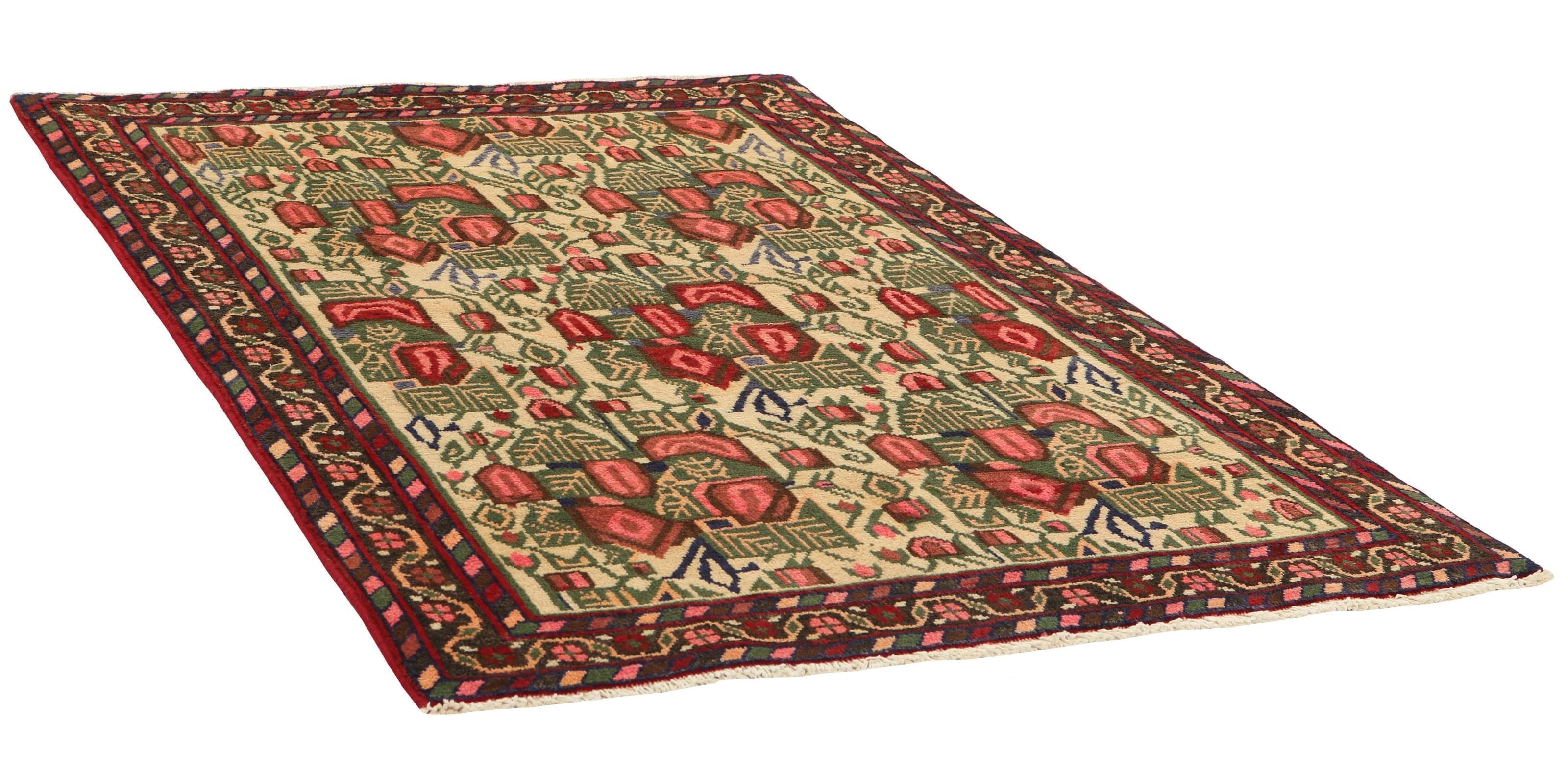 Authentic persian rug with a traditional design in red