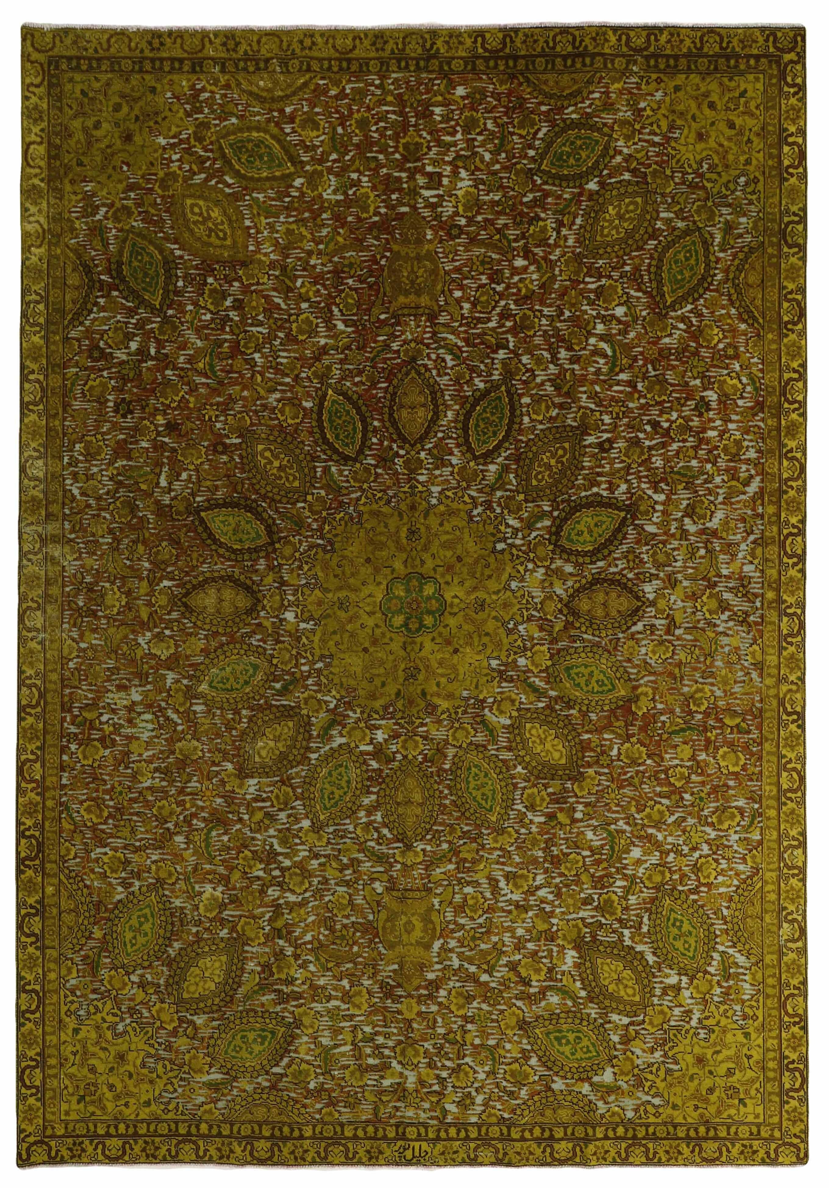 yellow vintage persian rug