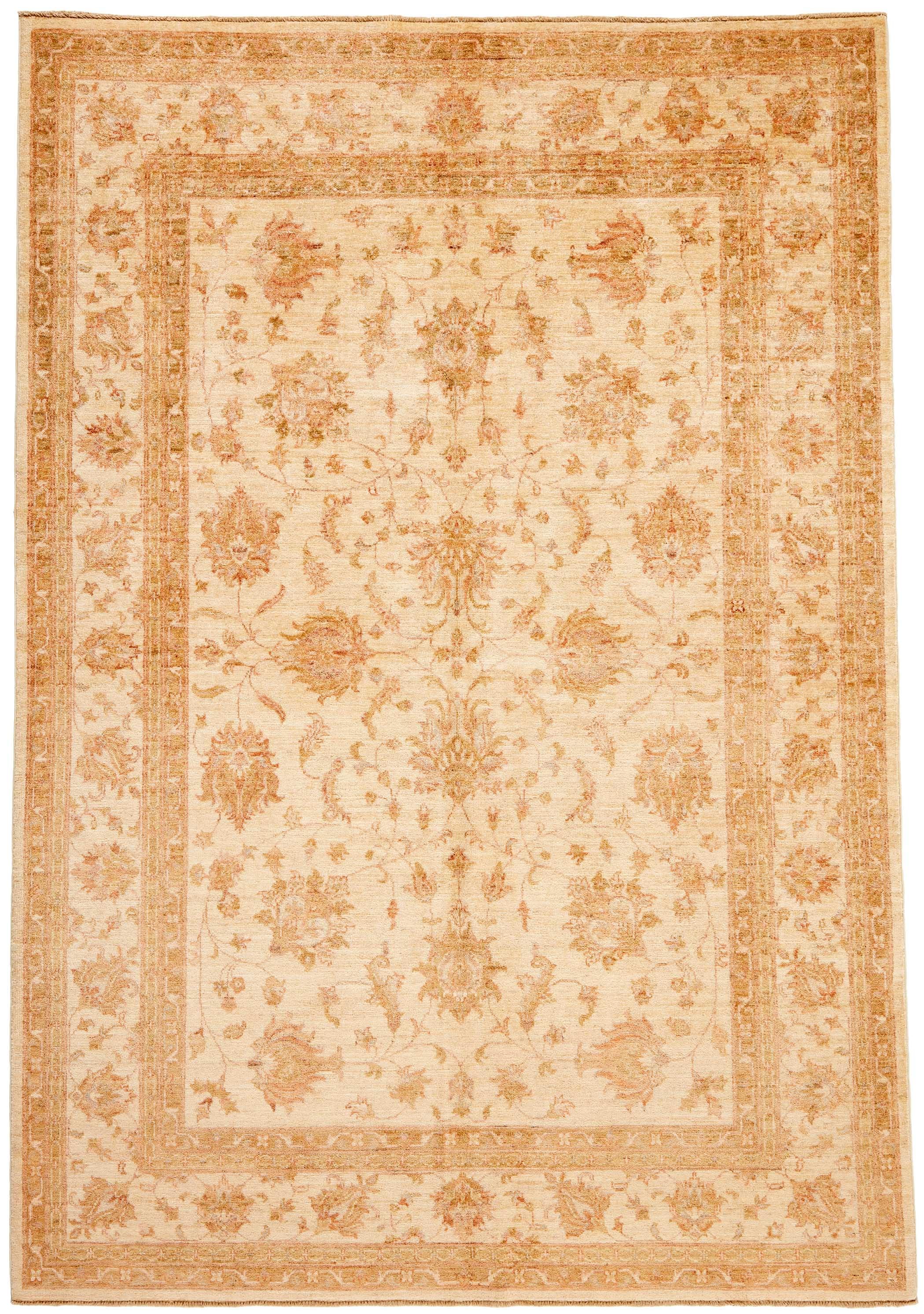oriental rug with red and beige floral pattern