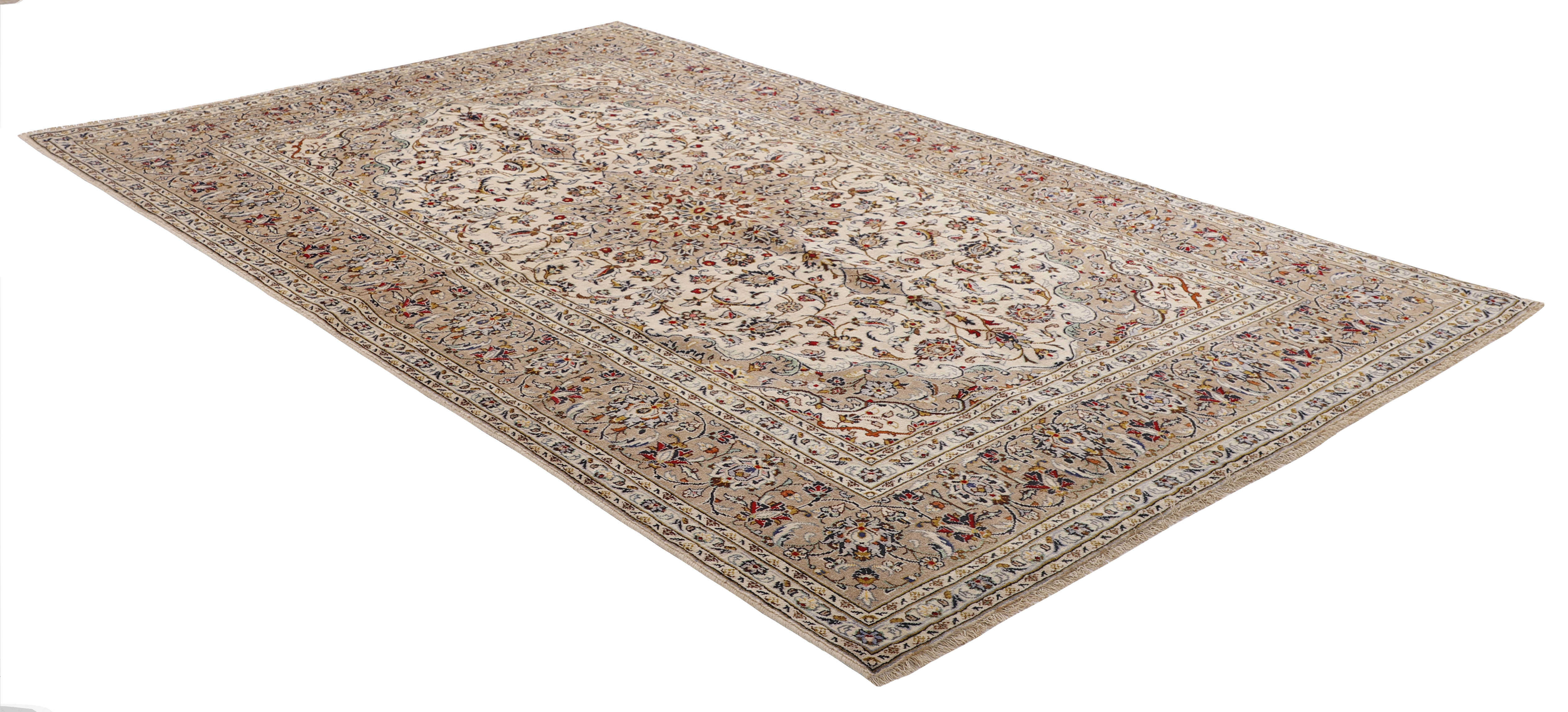 Authentic persian rug with traditional floral design in multicolour