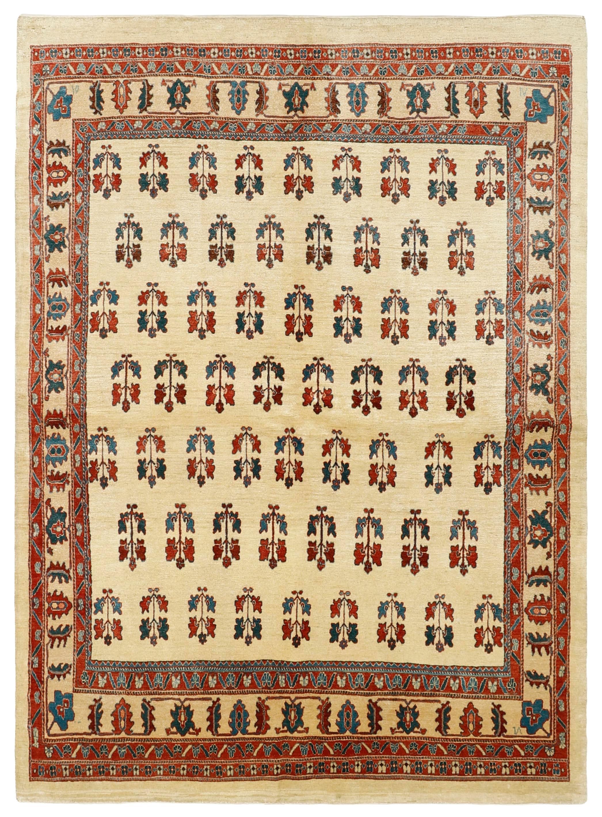 multicoloured Persian rug with tribal geometric design