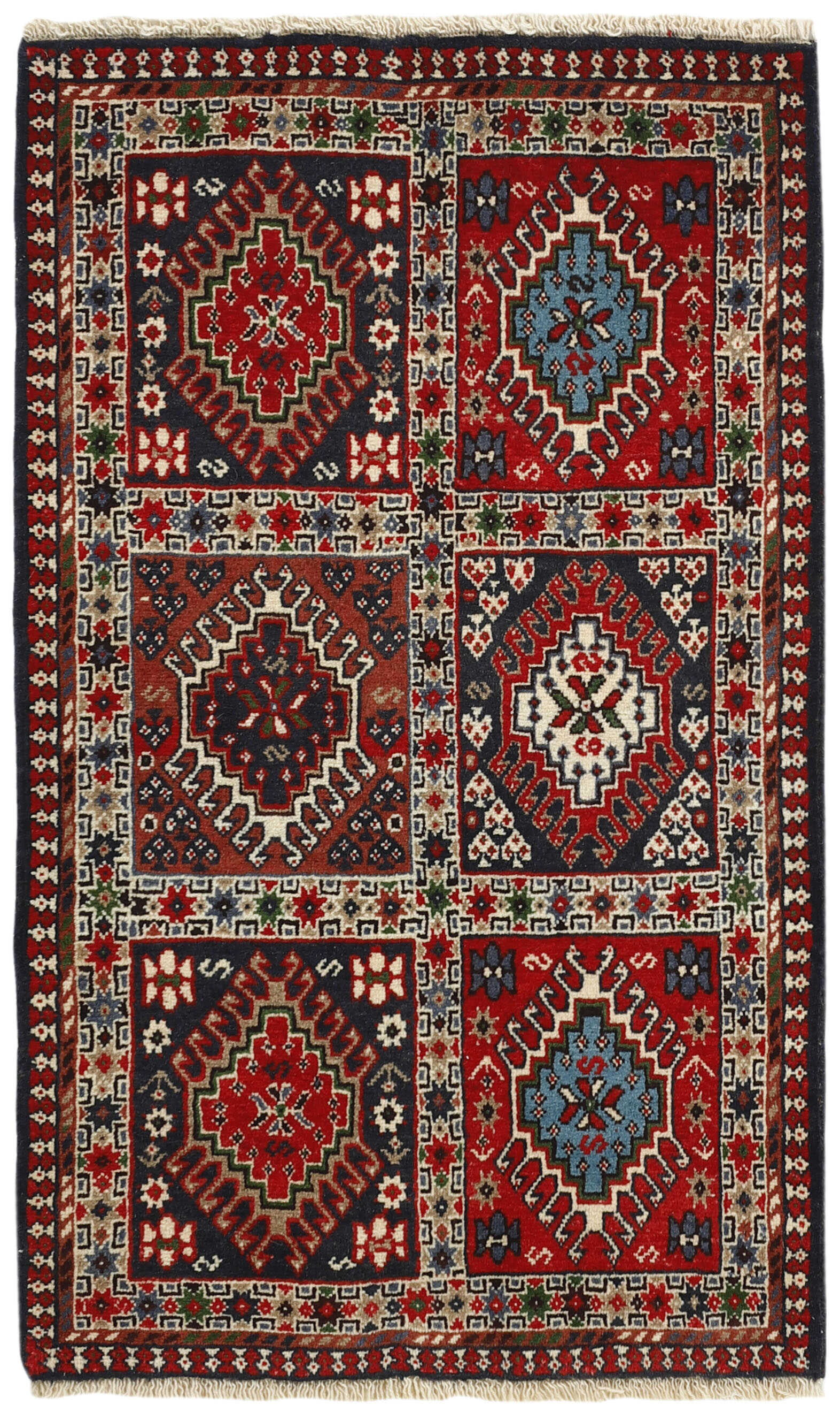 multicolour authentic persian rug with a traditional design