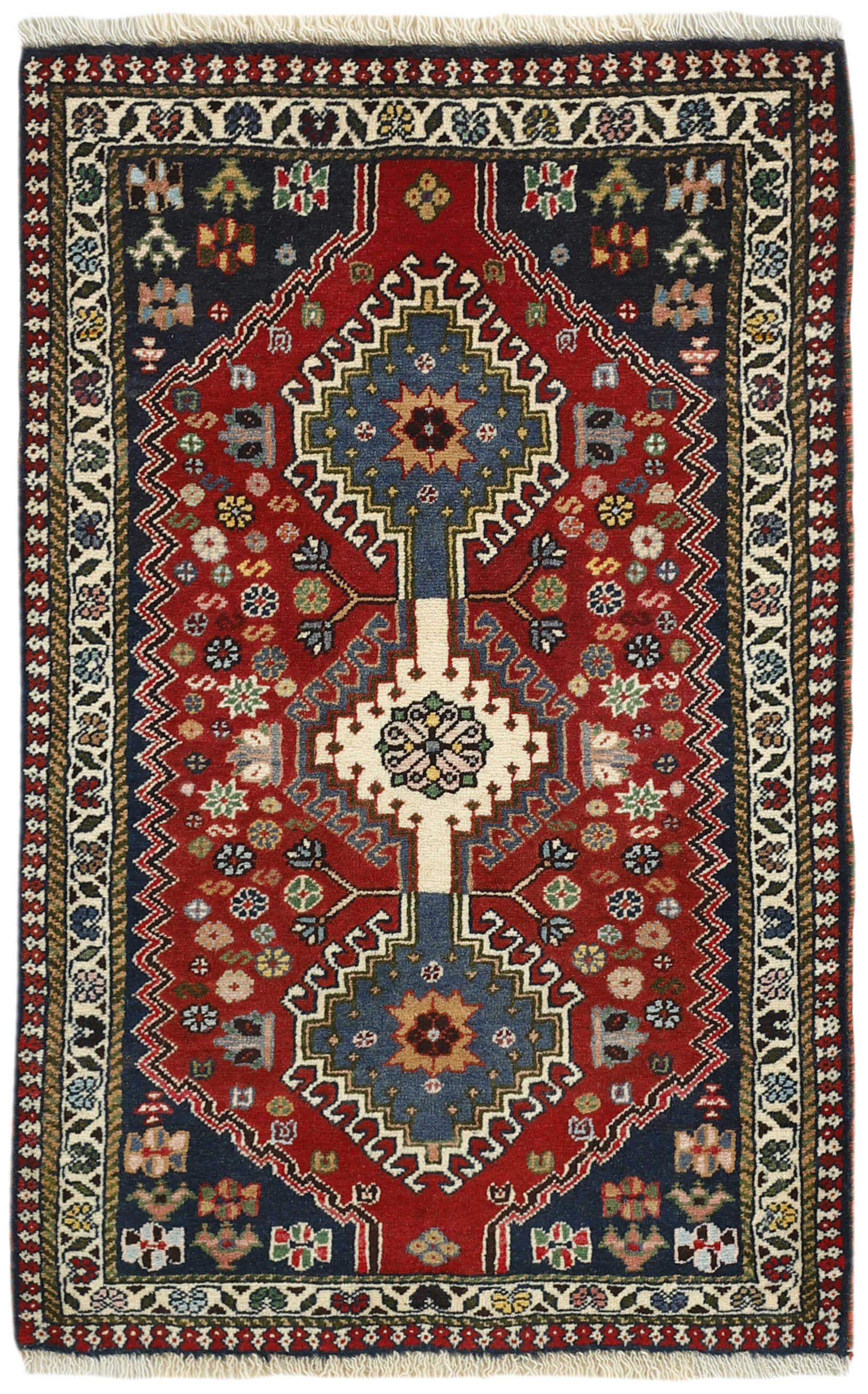 multicolour authentic persian rug with a traditional design