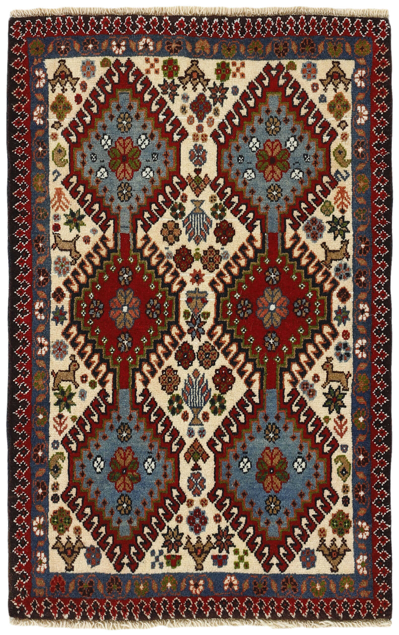 multicolour authentic persian rug with a traditional design