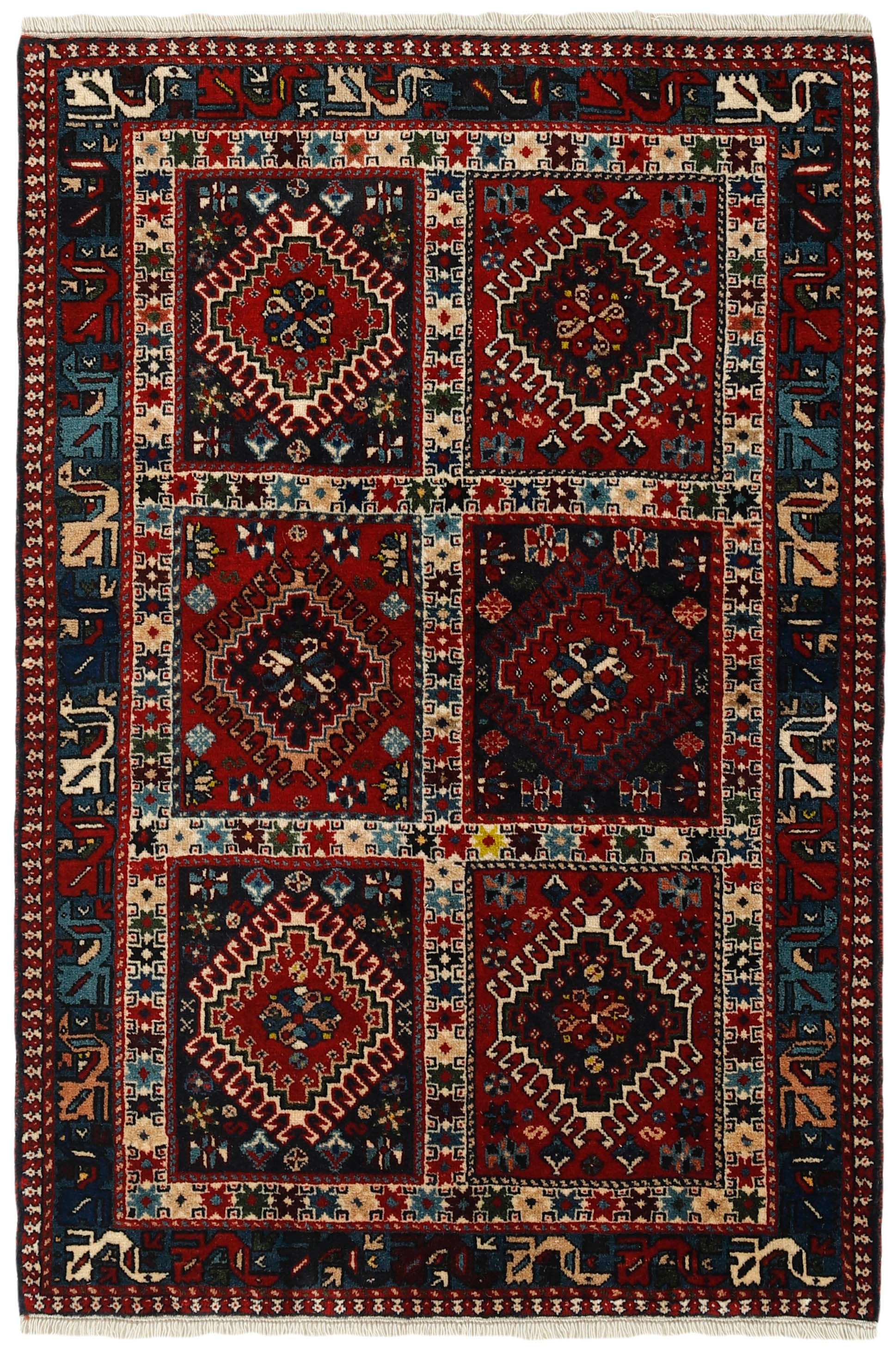 multicolour authentic persian rug with a traditional design