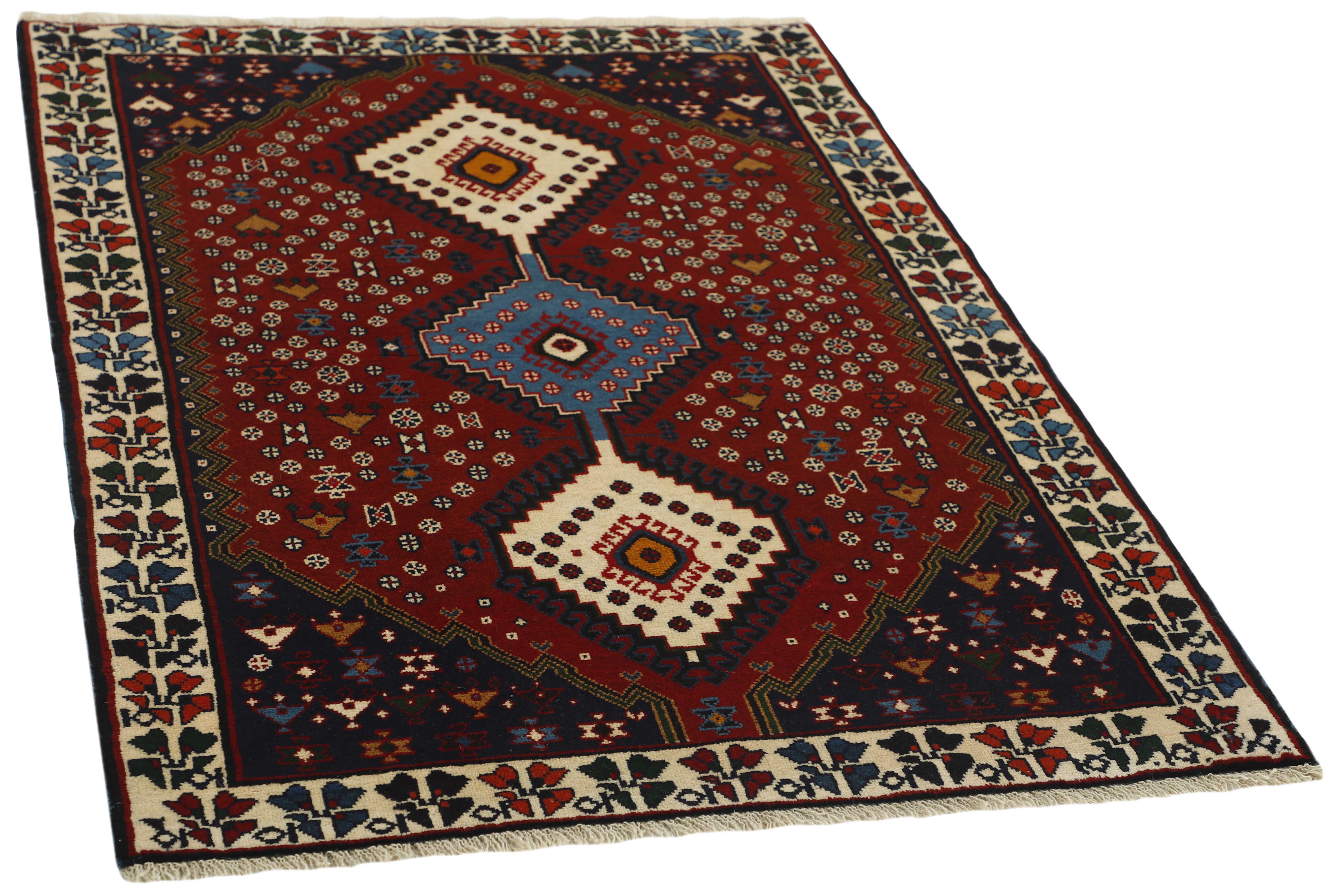 multicolour authentic persian rug with a traditional design