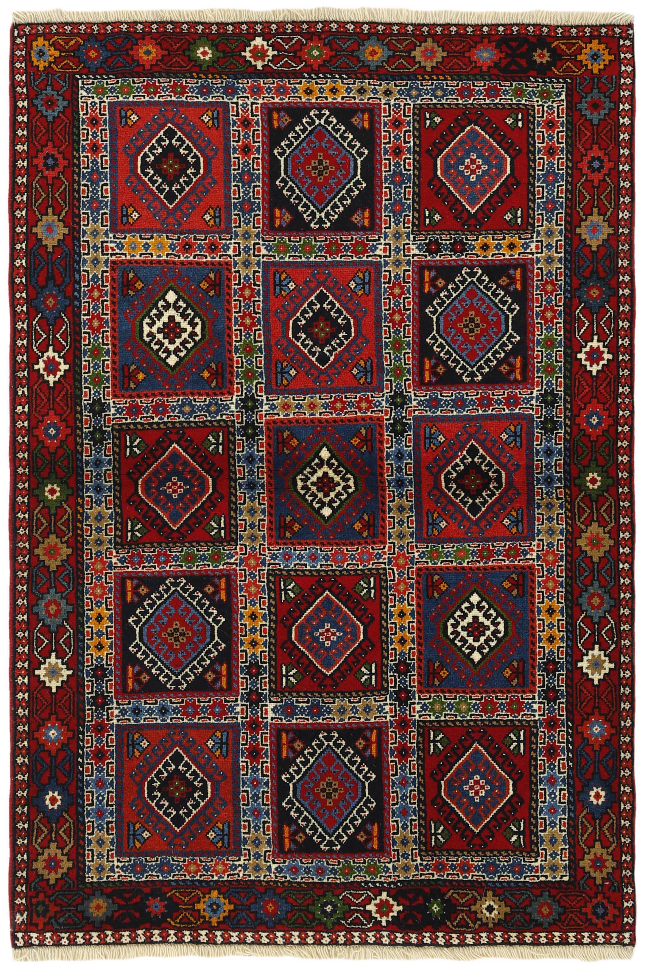 multicolour authentic persian rug with a traditional design