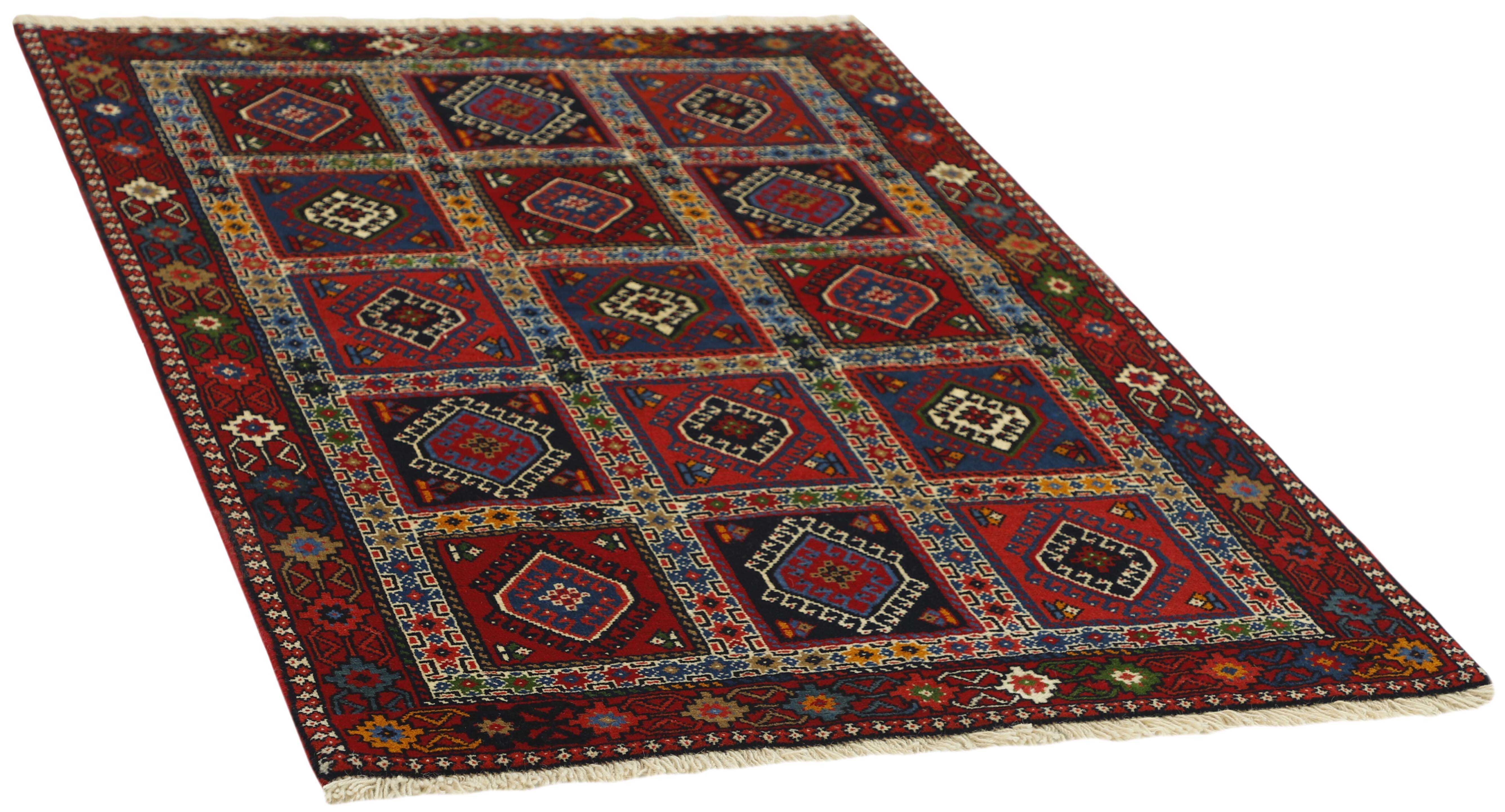 multicolour authentic persian rug with a traditional design