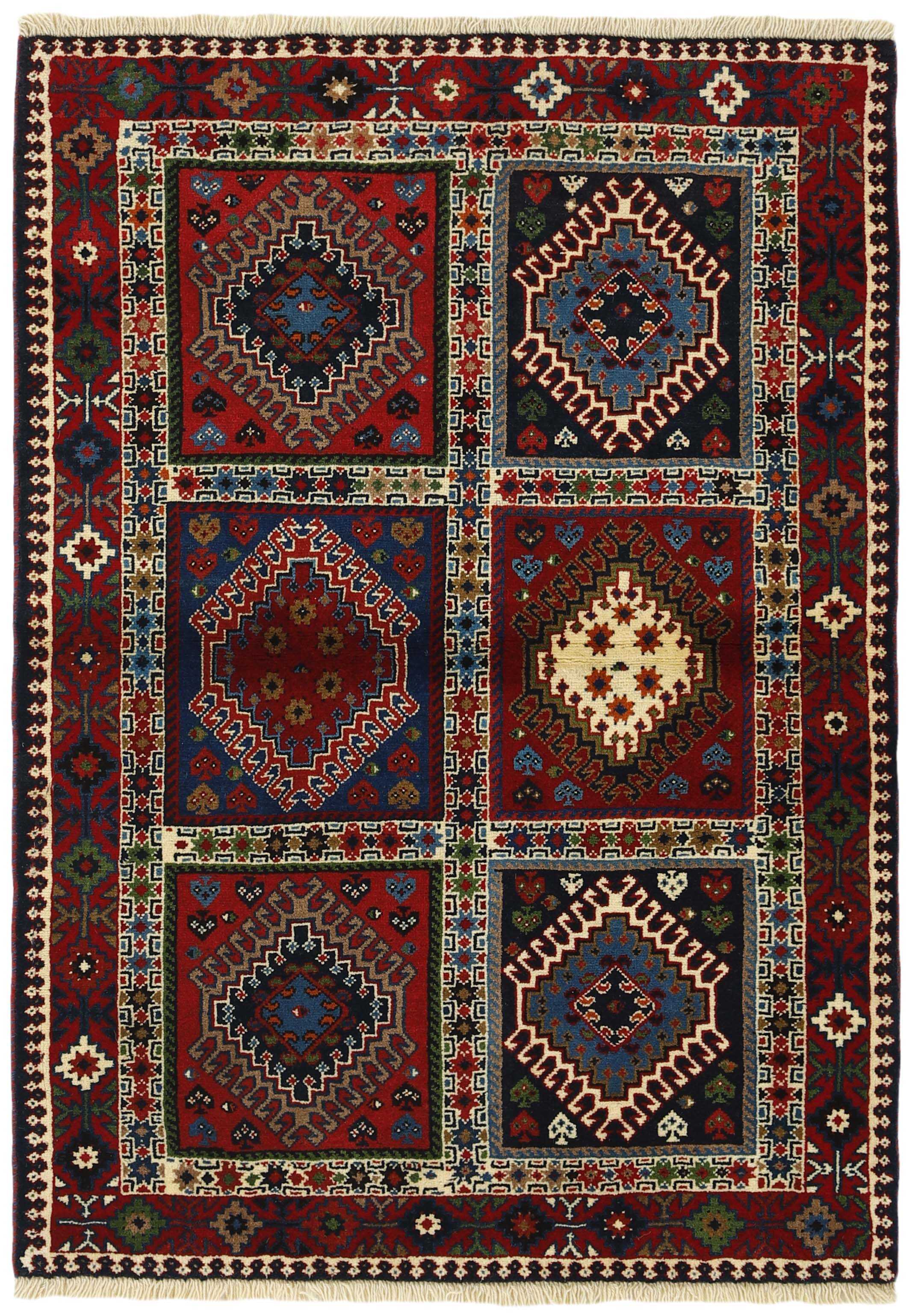 multicolour authentic persian rug with a traditional design