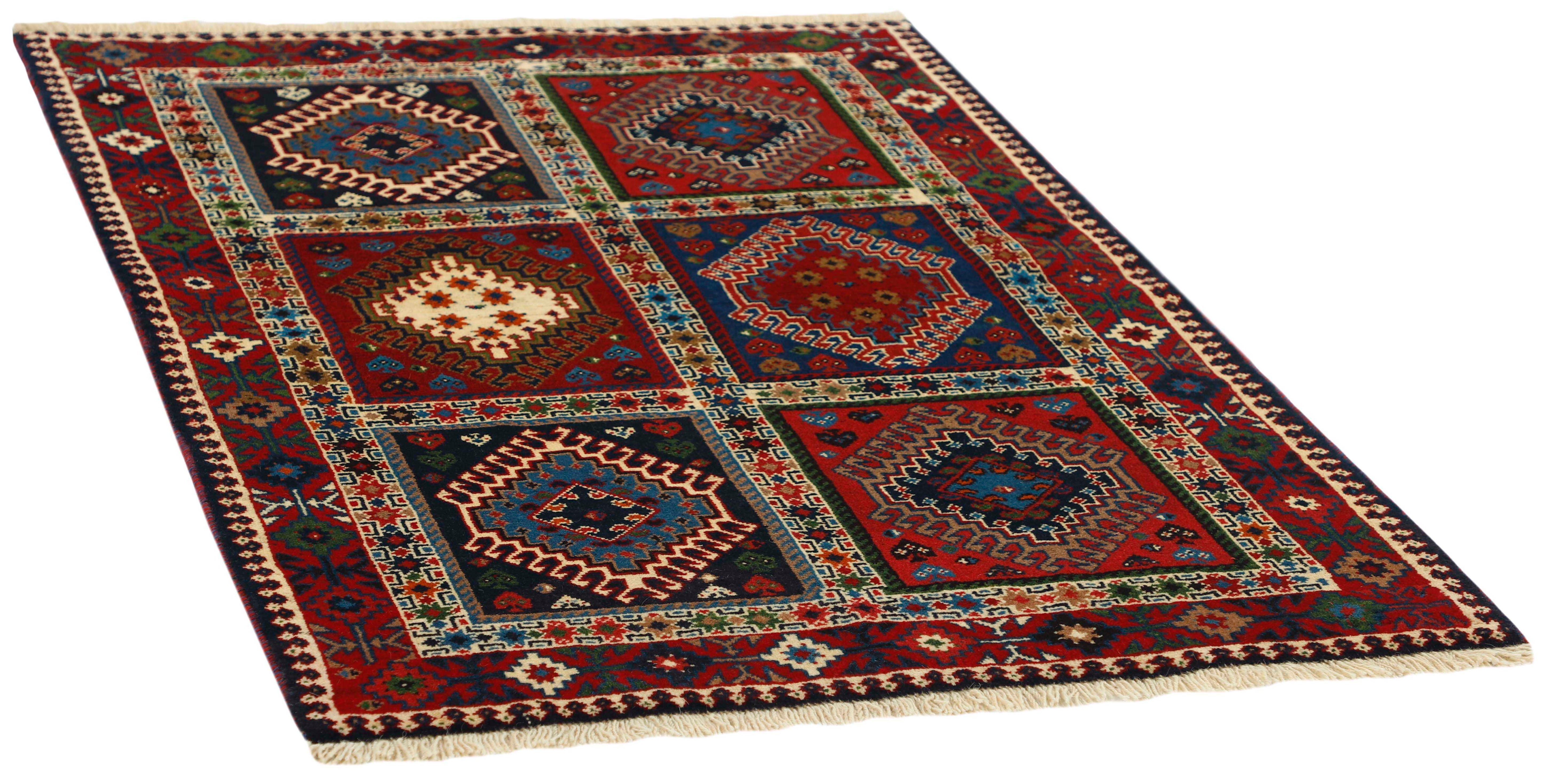 multicolour authentic persian rug with a traditional design