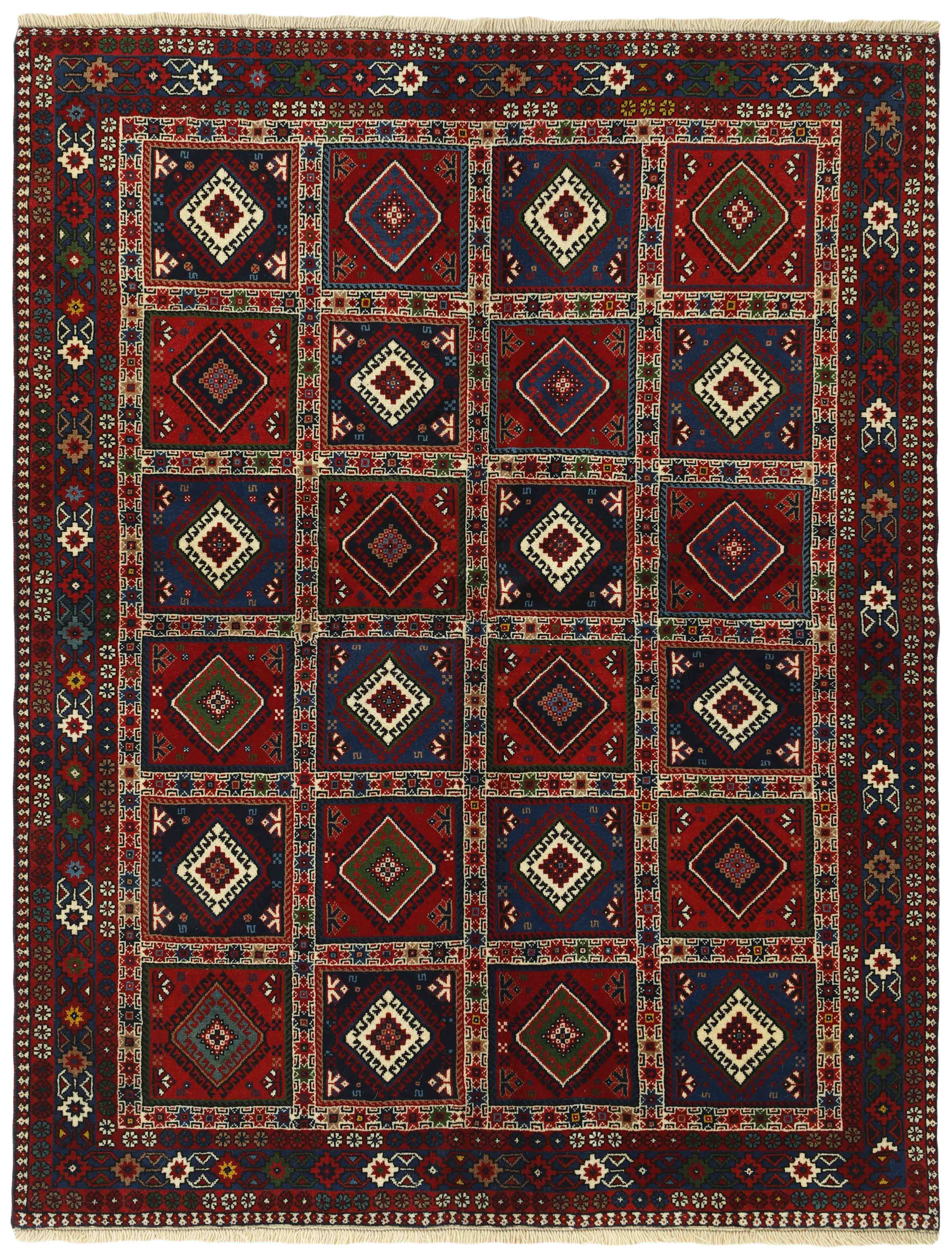 multicolour authentic persian rug with a traditional design