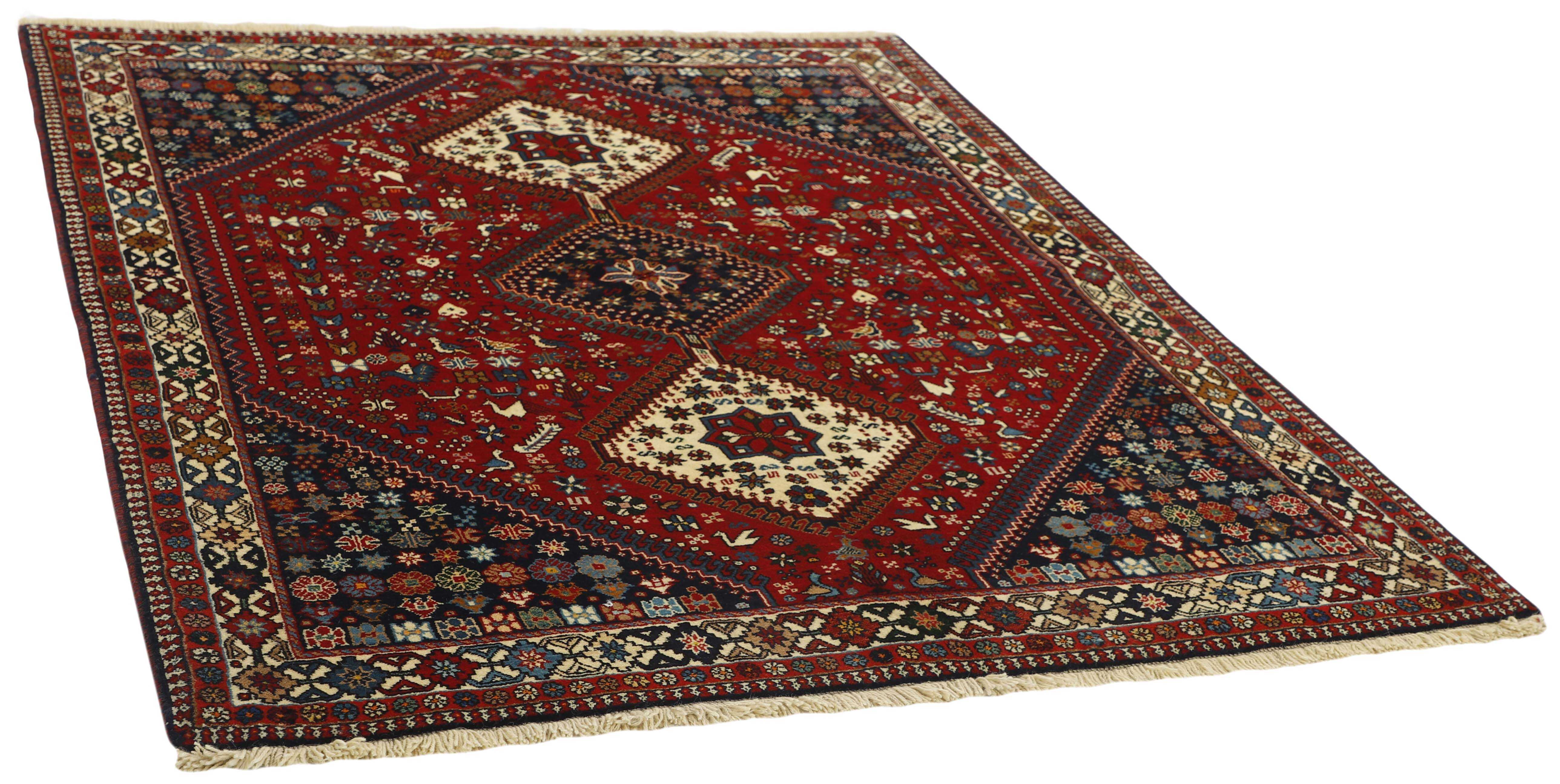 multicolour authentic persian rug with a traditional design