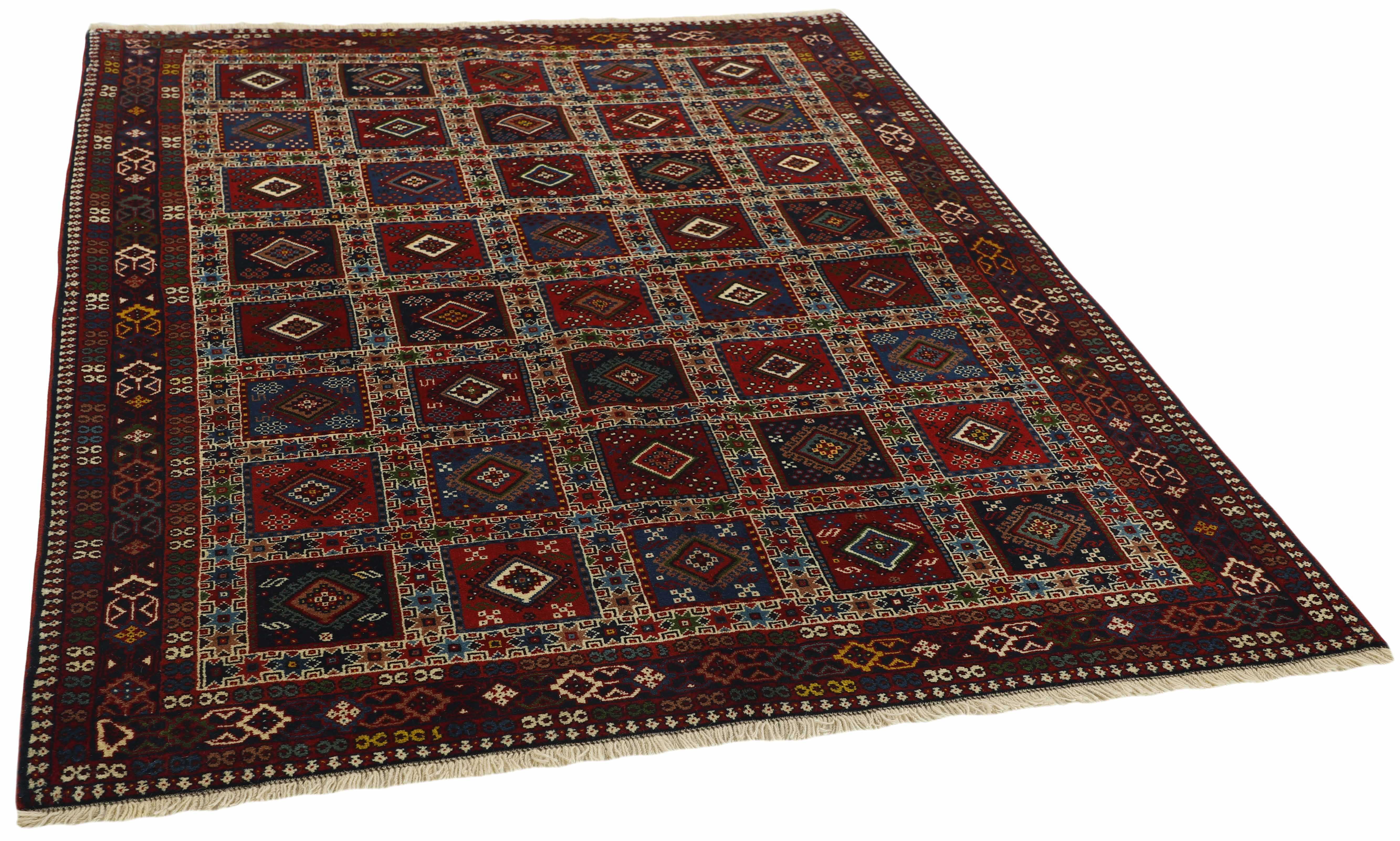multicolour authentic persian rug with a traditional design