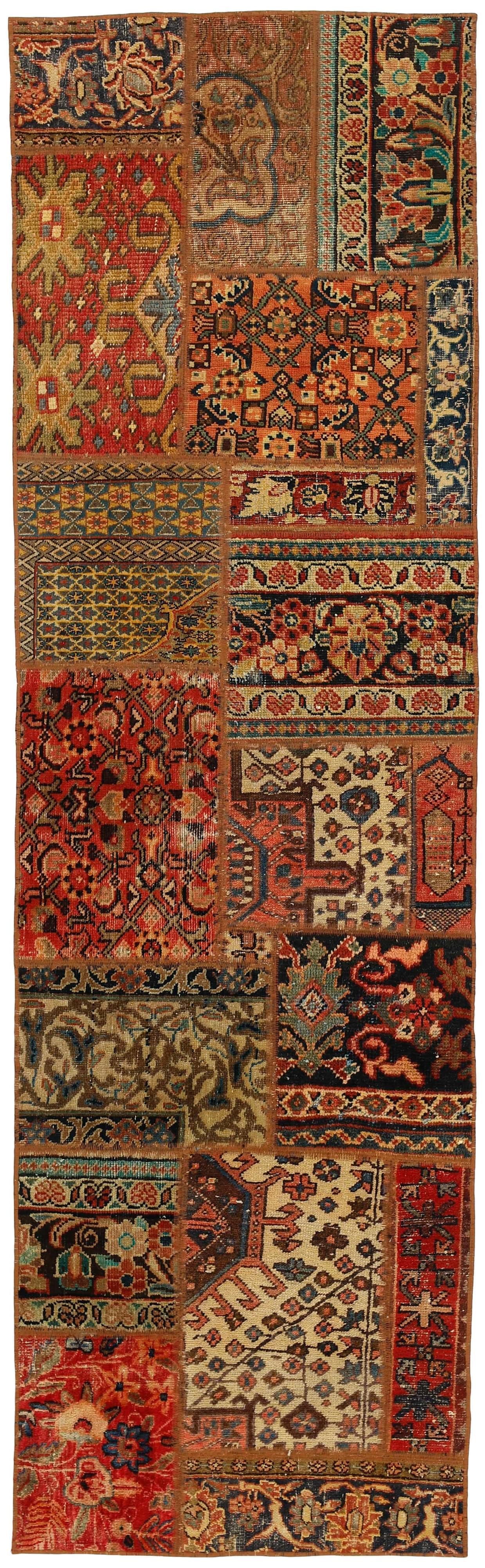 Authentic multicolour patchwork persian runner