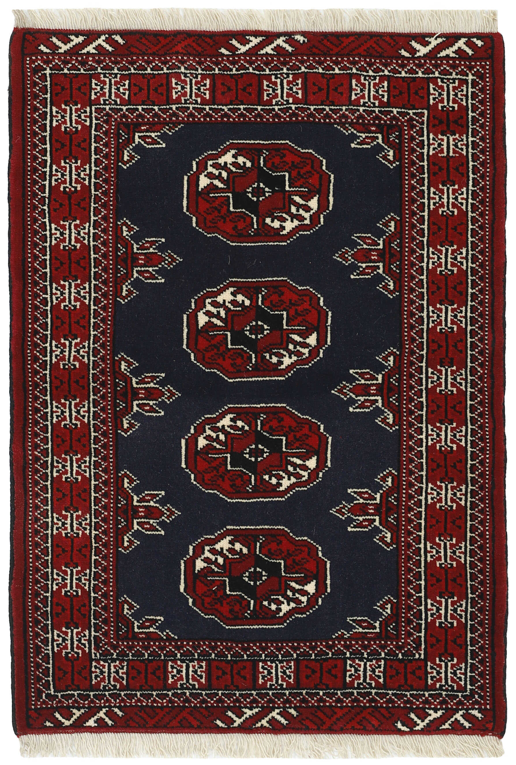 Authentic persian rug with a traditional design in red