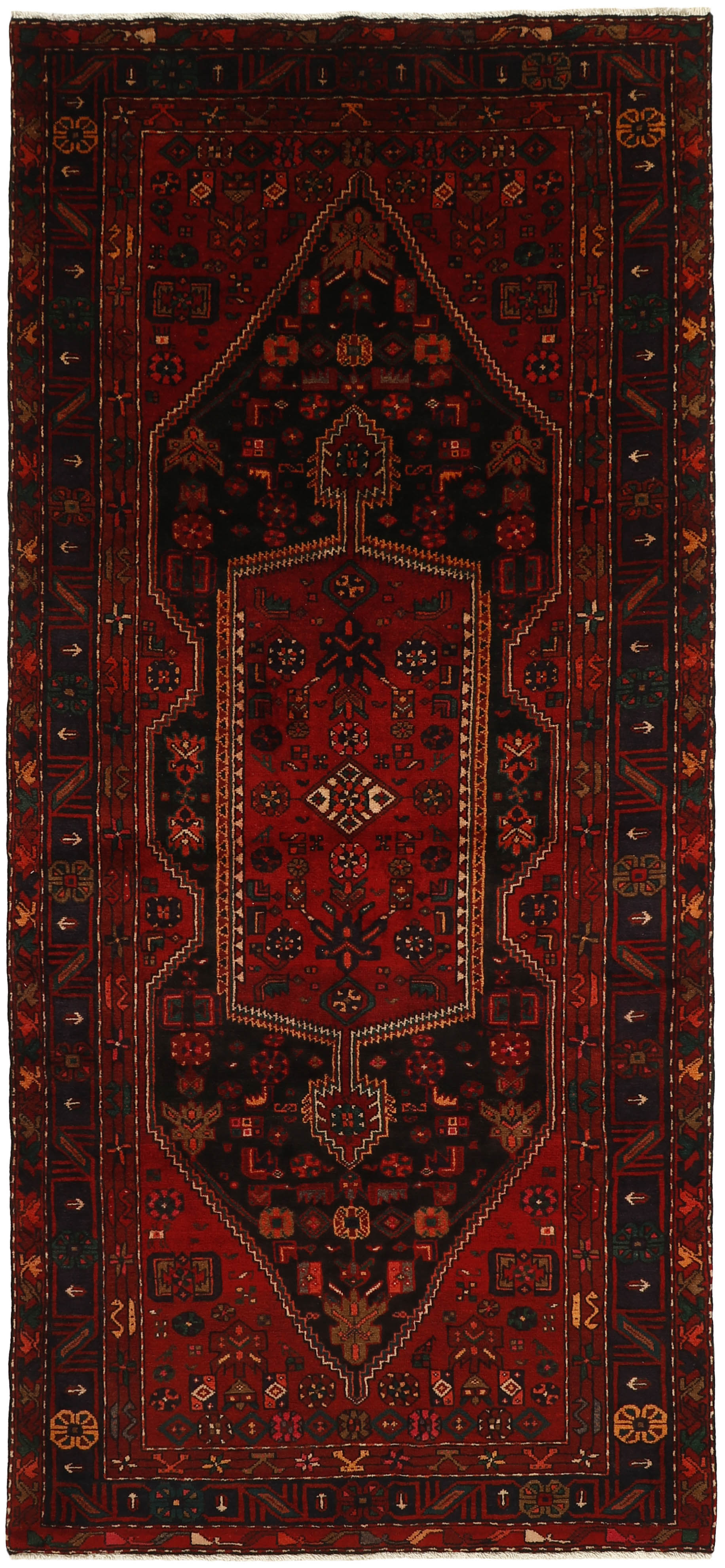 red persian rug with traditional floral design