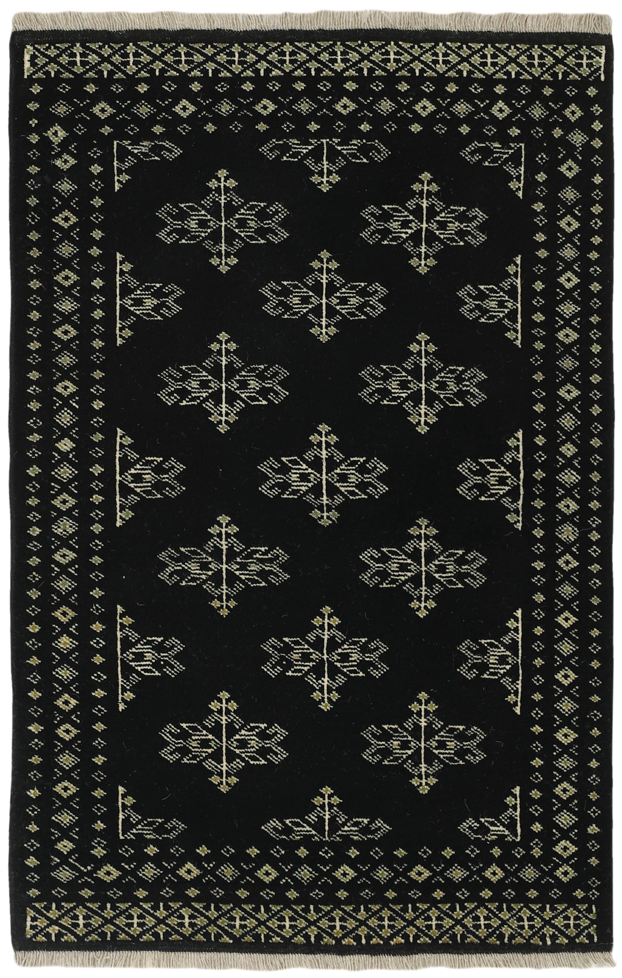 authentic black and ivory persian rug