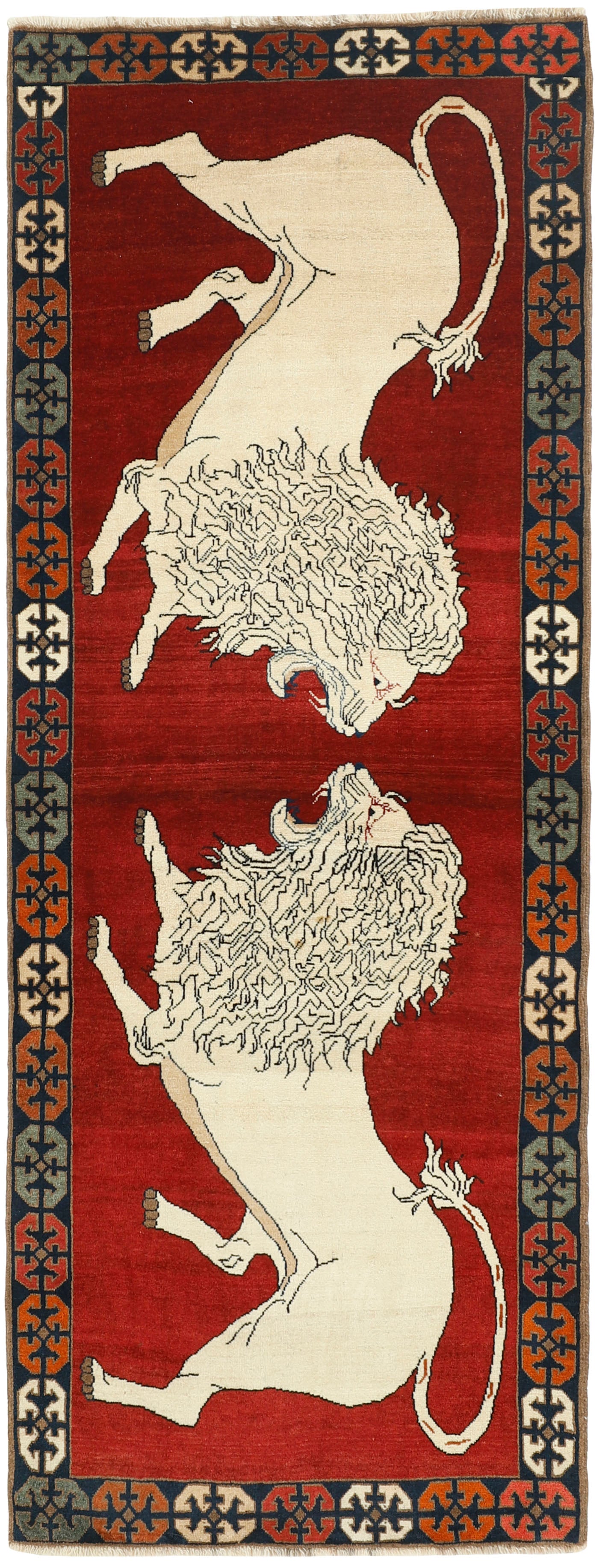 multicolour persian rug with figural design