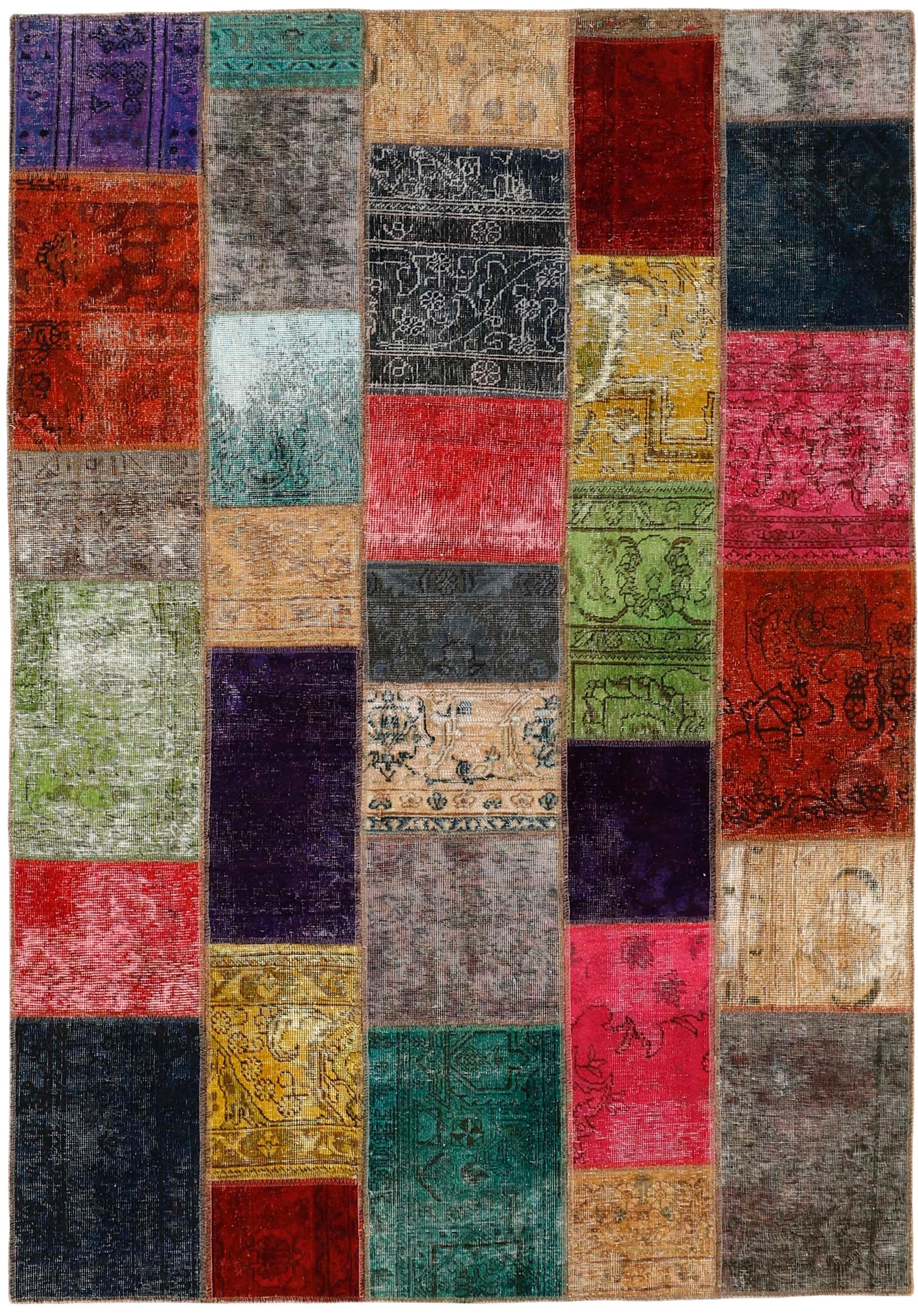 Authentic multicolour patchwork persian rug