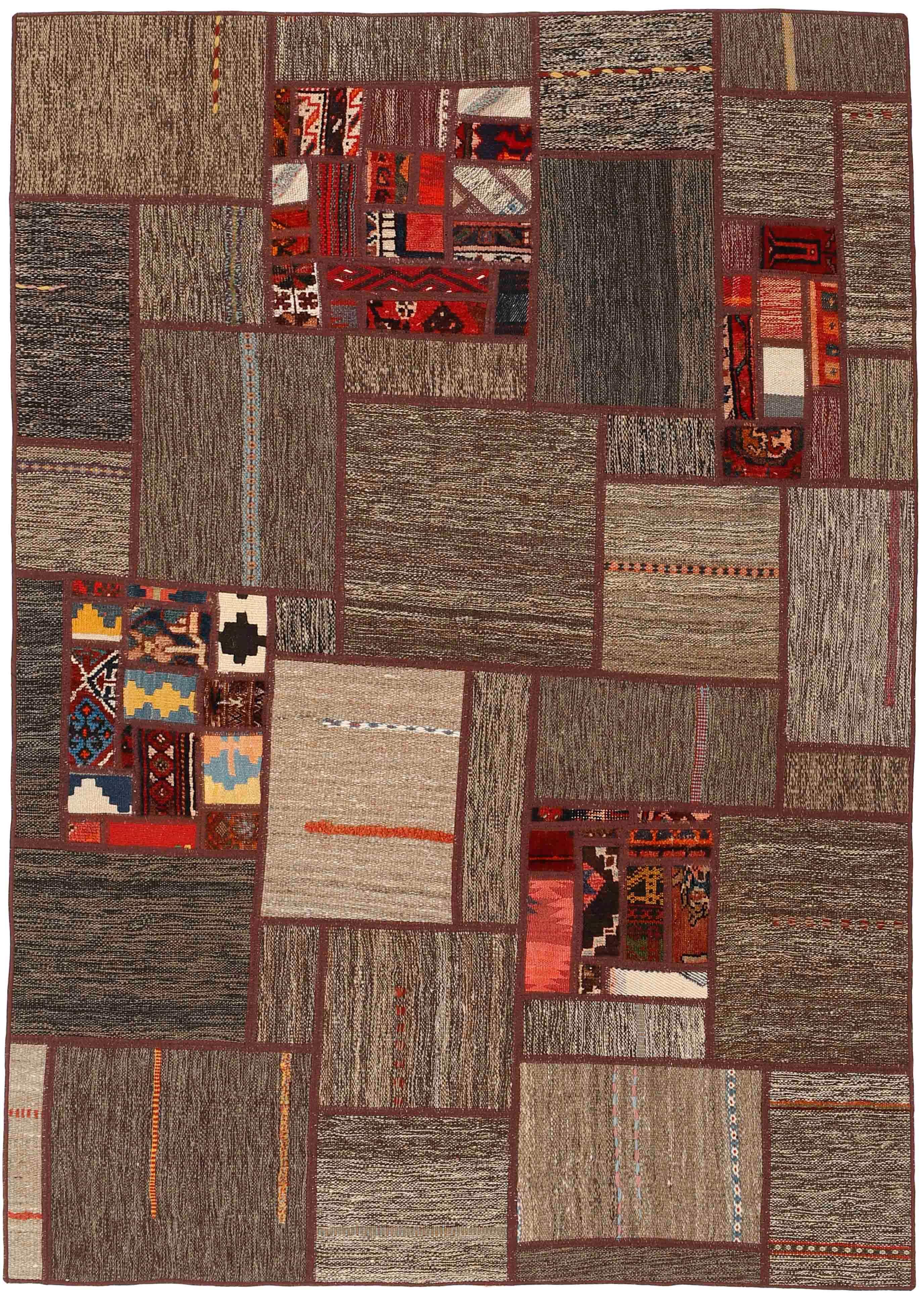 Authentic multicolour patchwork persian rug