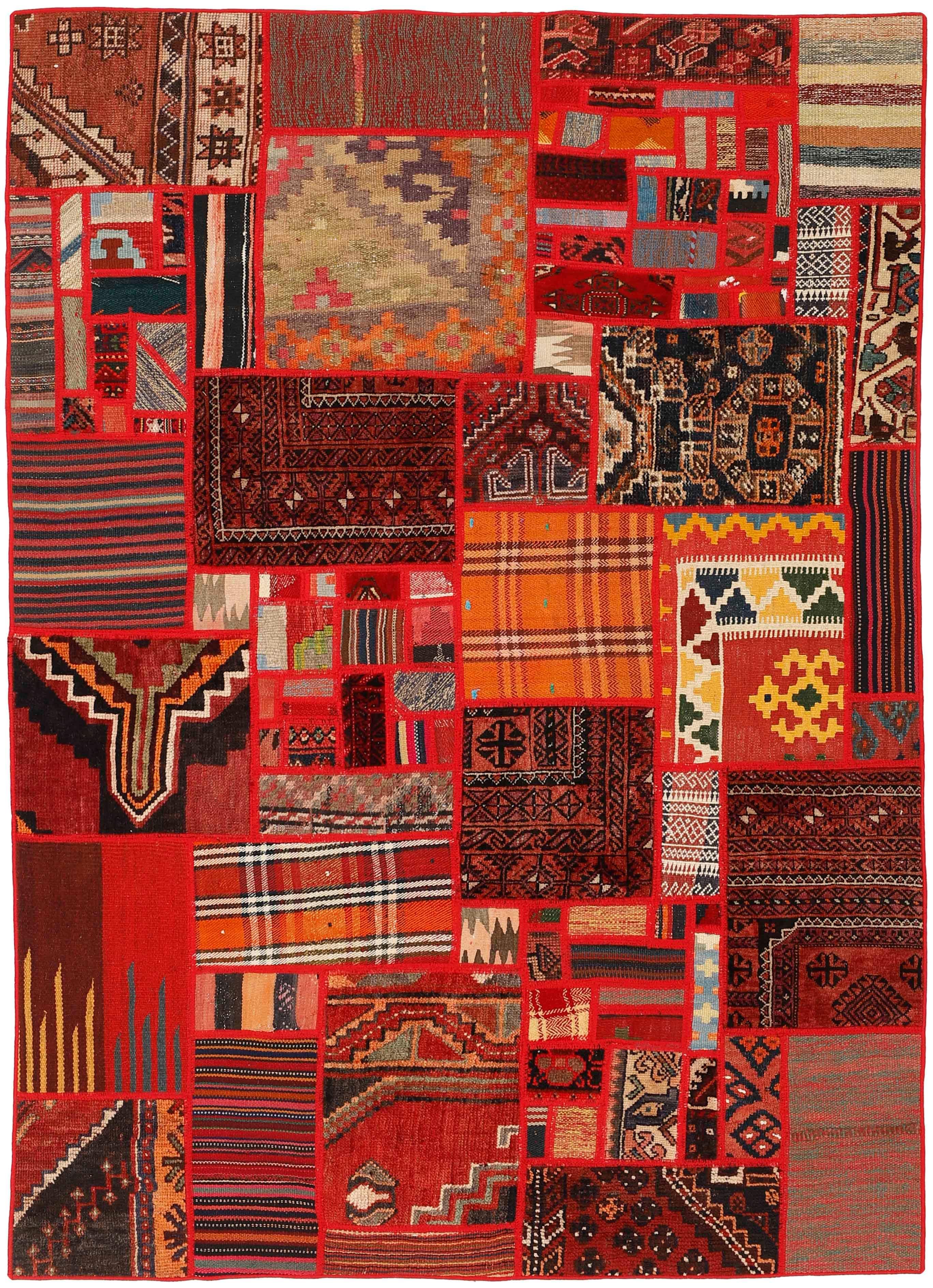 Authentic multicolour patchwork persian rug