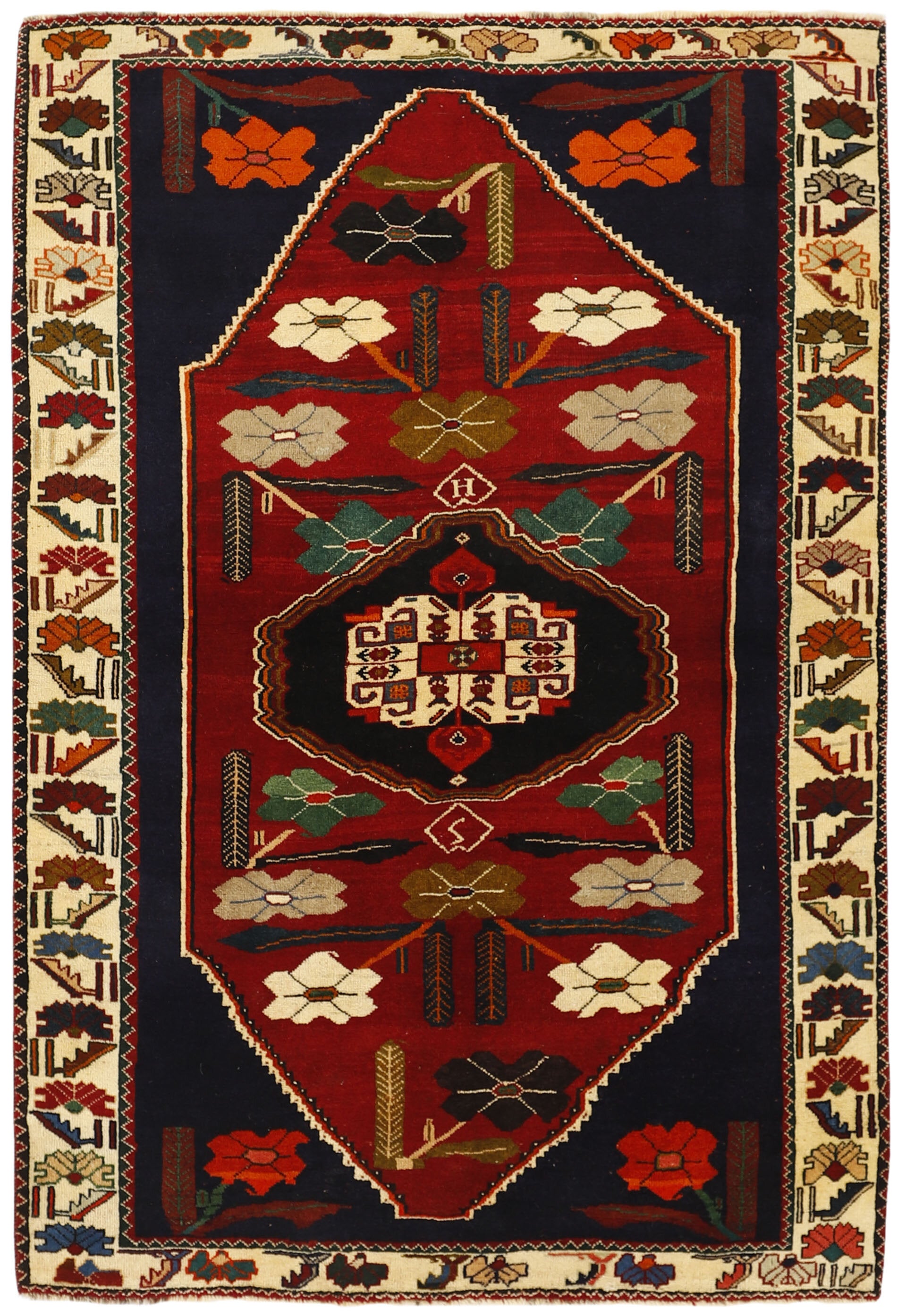 multicolour persian rug with geometric design
