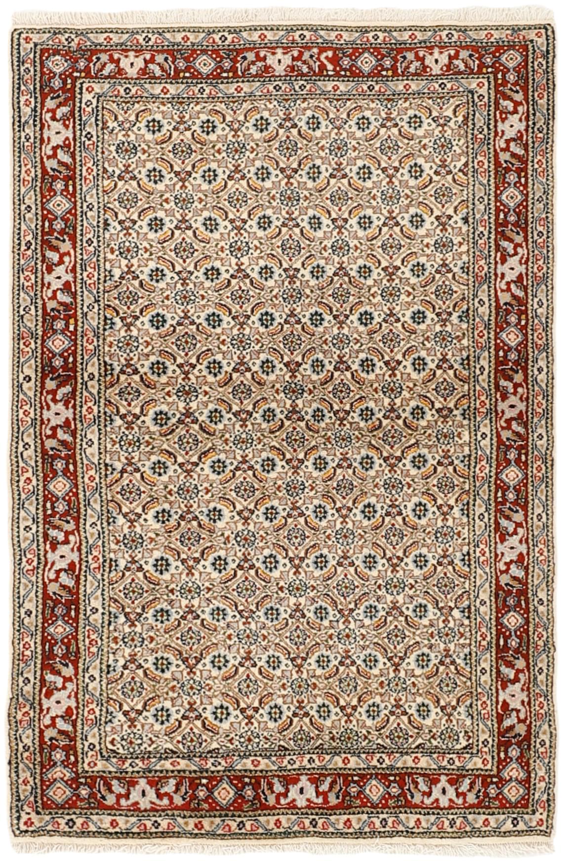 authentic persian rug with traditional floral pattern in red