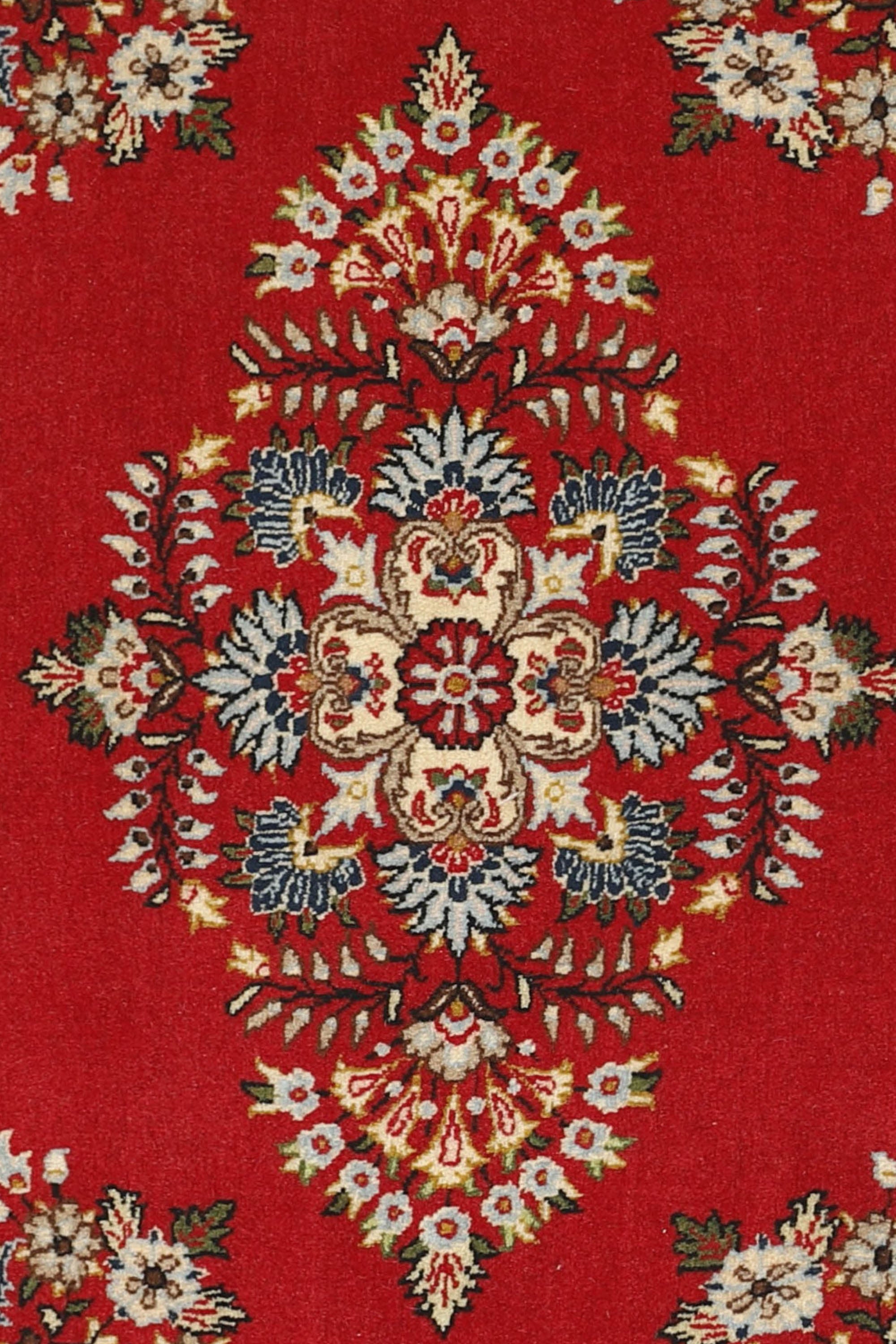 Luxury red traditional Kerman rug