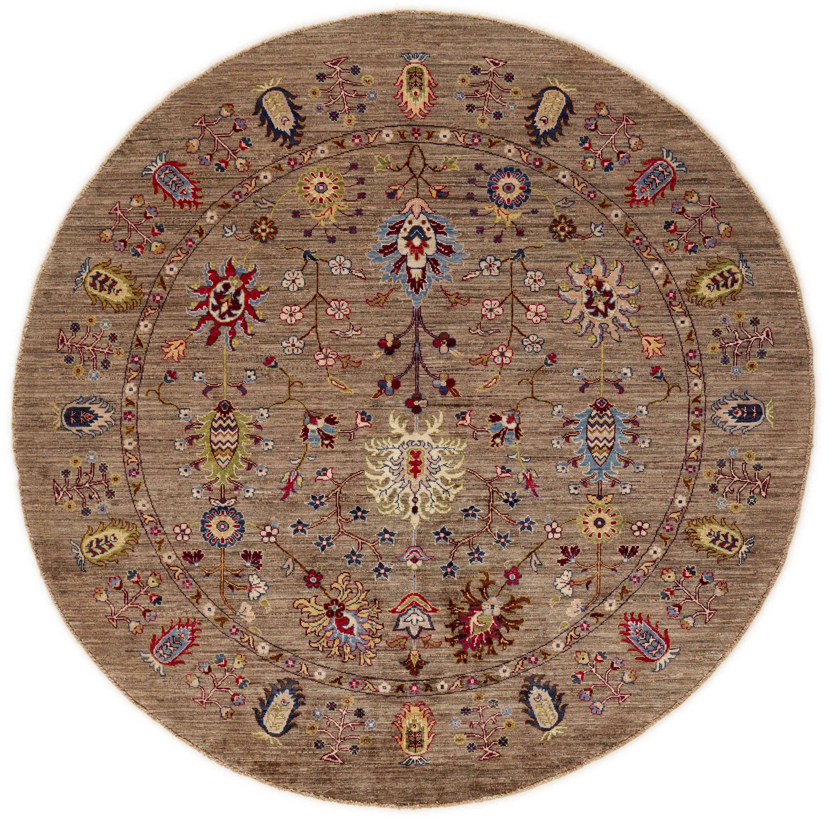 Traditional circle multicolour Ziegler Fine Ariana Style rug
