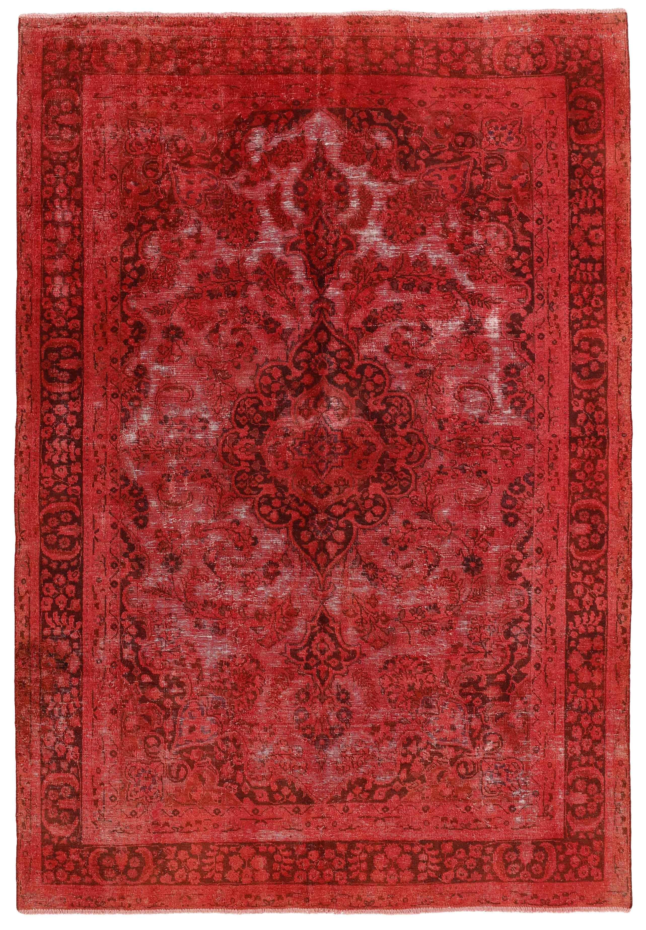 red vintage persian rug