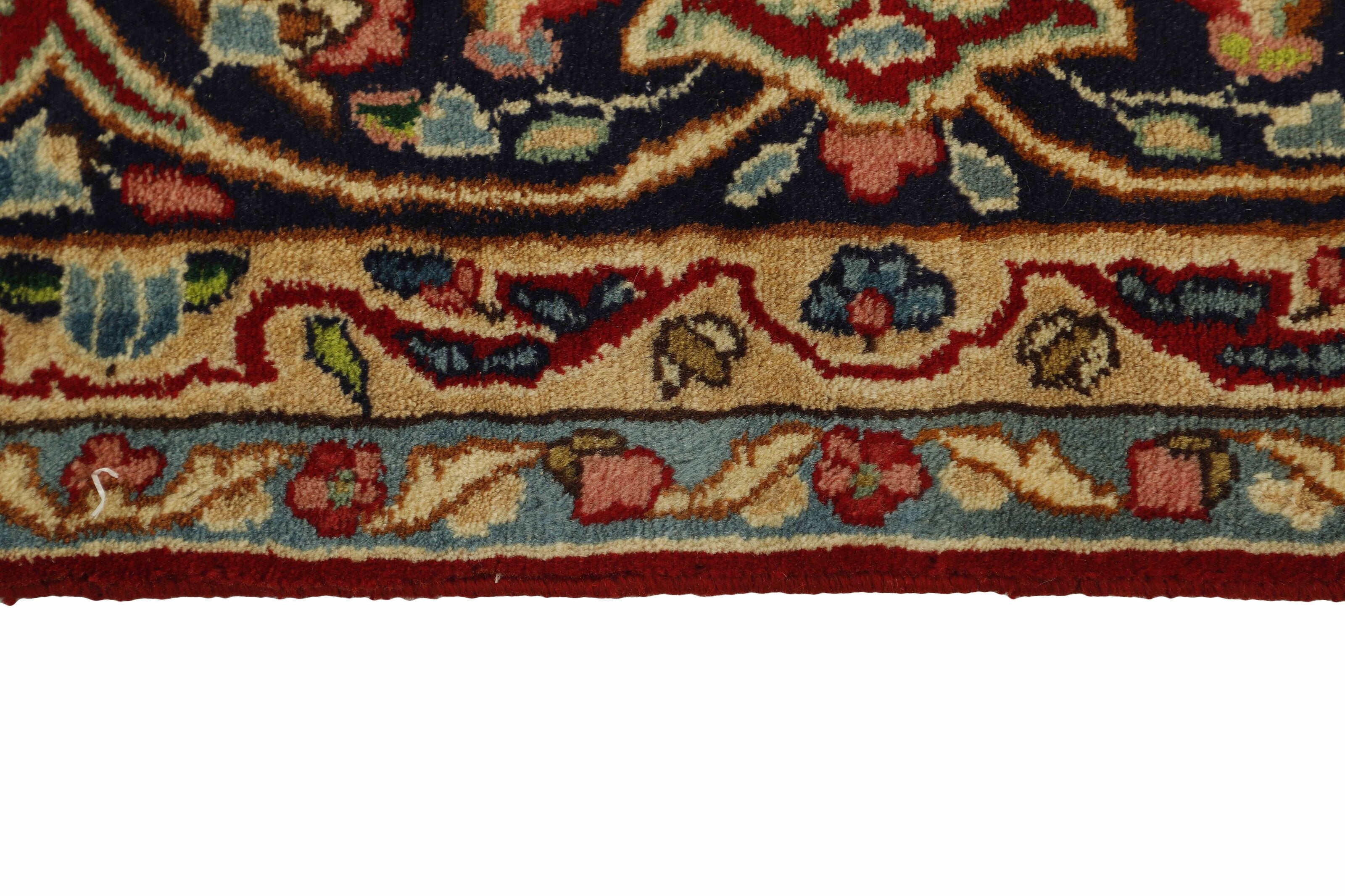 Luxury red traditional Kerman rug